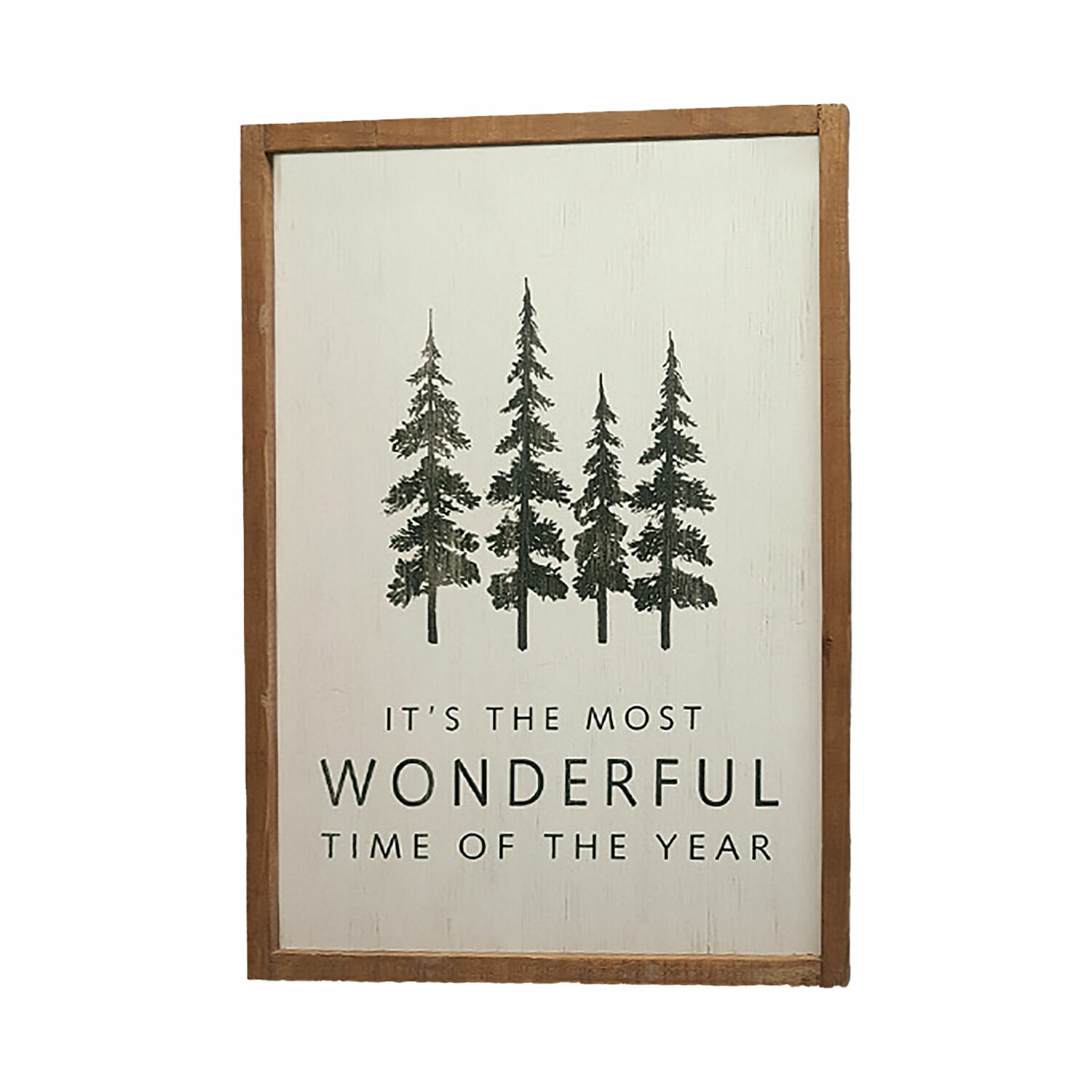 Dekoboard Wonderful Holz-Wanddekoration mit Schriftzug und Baum-Motiv in natürlichen Farben für Innenräume.
