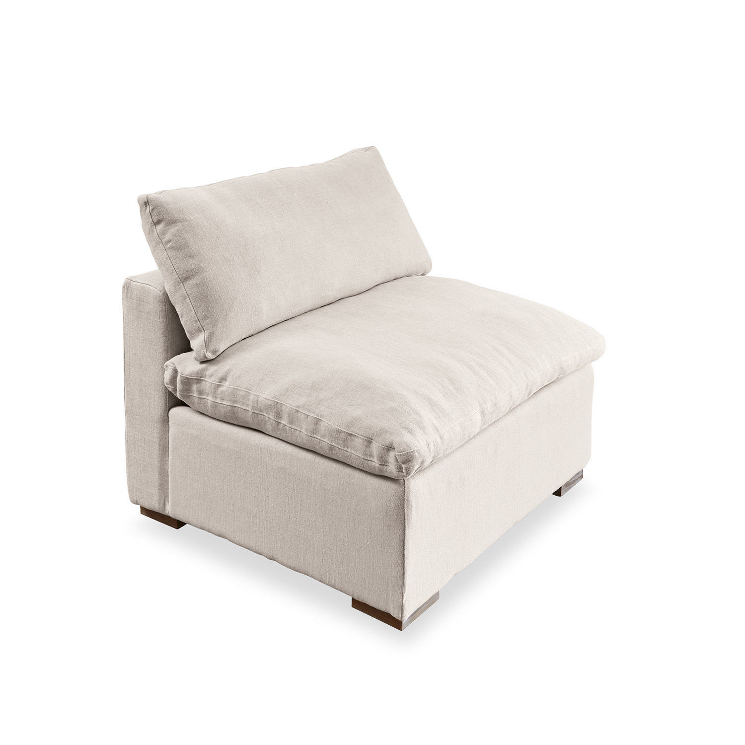 Sessel Bennington Beiger modularer Sessel aus weichem Stoff, ideal für modernes Wohnzimmer