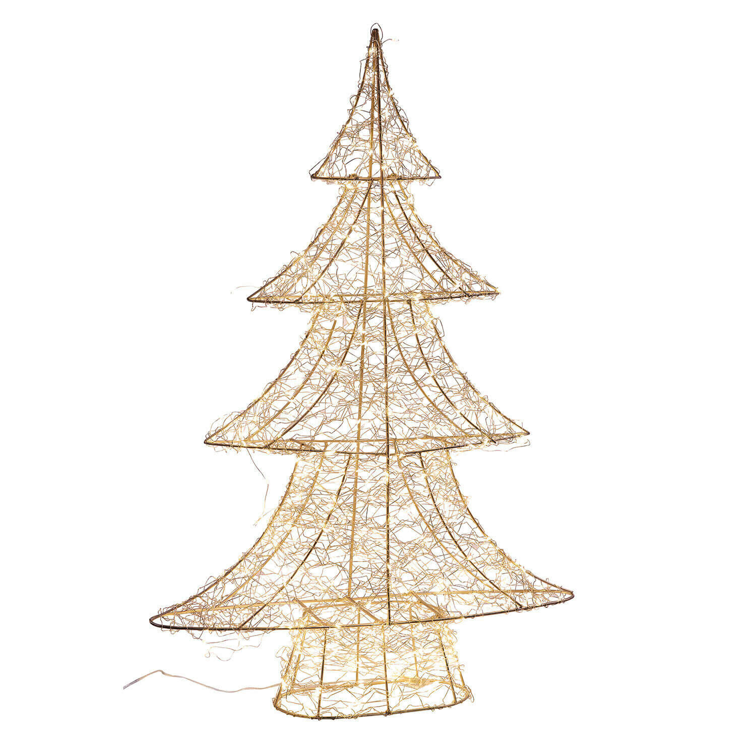 LED-Baum Vivetelle Dekorativer Weihnachtsbaum aus Metall mit warmweissen LED-Lichtern, festliche Beleuchtung