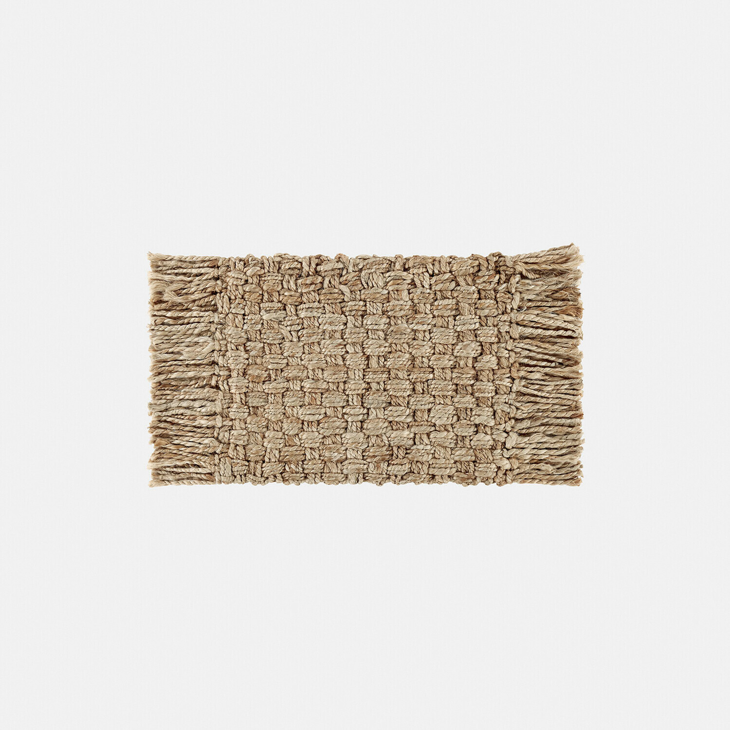 Fussmatte Moody Natürlicher Jute-Teppich in Beige mit Fransen an den Seiten, robust und dekorativ
