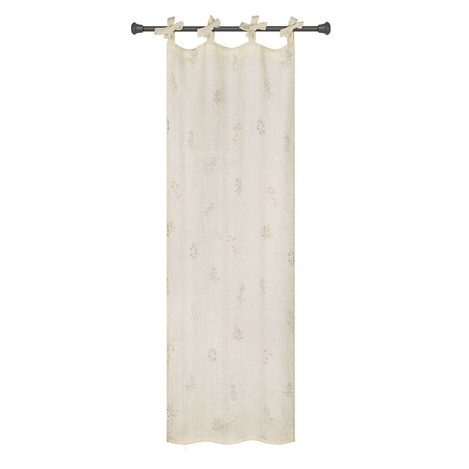 Gardine Hazelwick Beige Baumwollgardine mit feinem Blumenmuster und Schlaufen zum Aufhängen