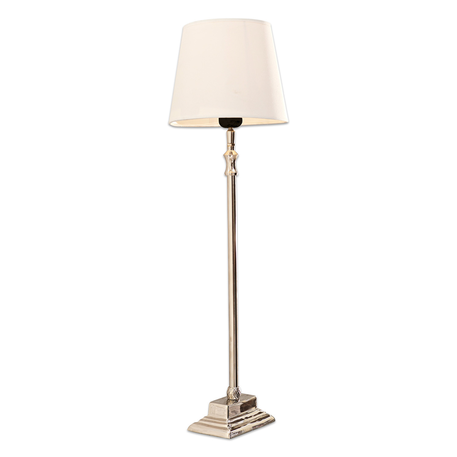 Tischlampe Mayfair Elegante Stehlampe mit Metallfuss und cremefarbenem Lampenschirm für das Wohnzimmer