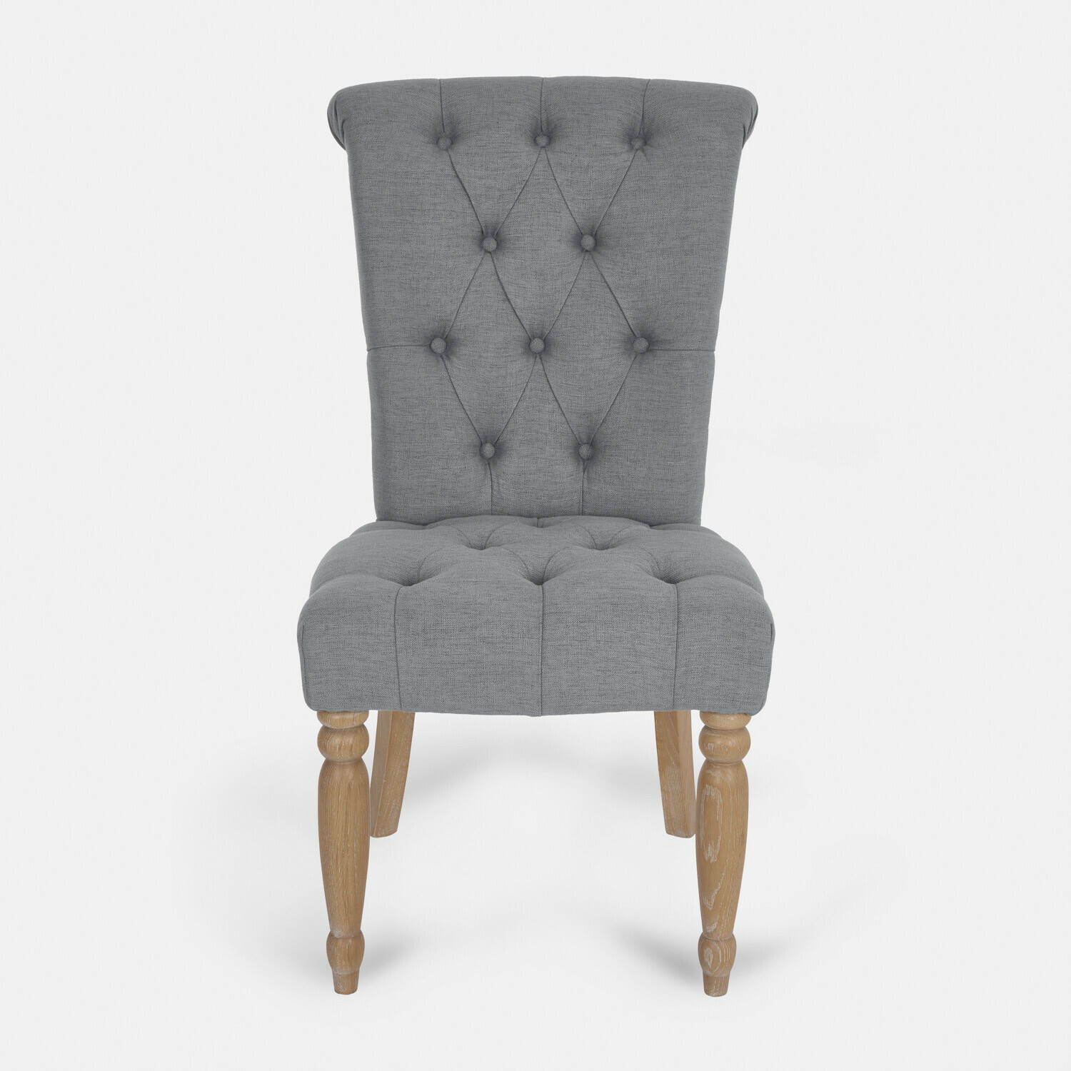 anthrazit Anthrazitfarbener Claville Stuhl mit Polster und Holzbeinen, eleganter Stuhl für Esszimmer