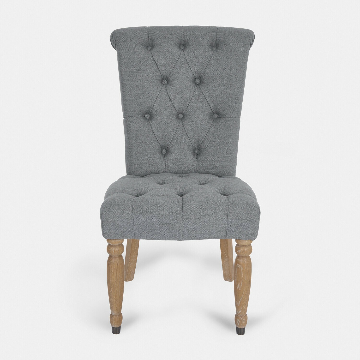 Anthrazitfarbener Claville Stuhl mit Polster und Holzbeinen, eleganter Stuhl für Esszimmer