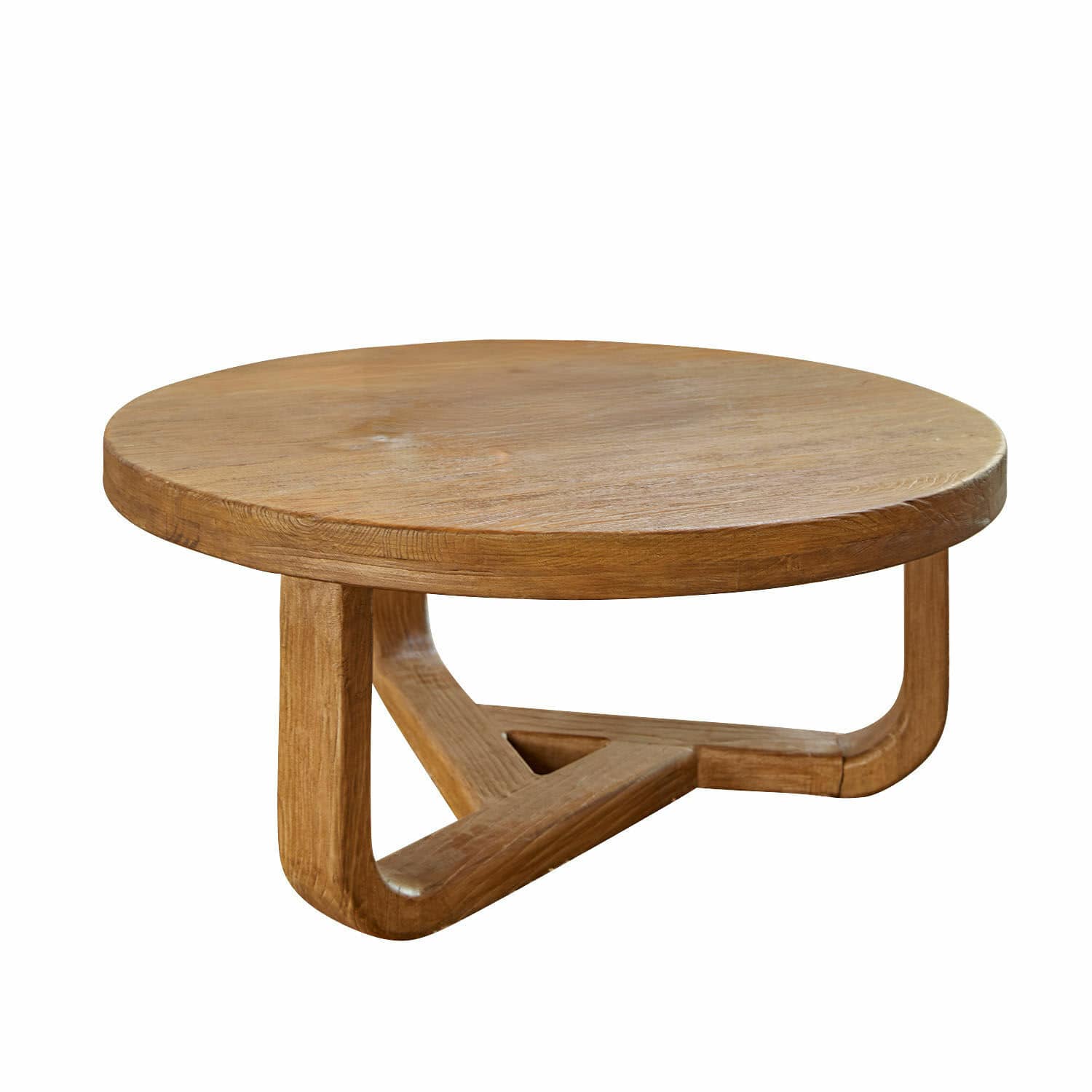 Couchtisch Trésorique Runder Couchtisch aus Eichenholz in Naturfarbe, modernes Design für Wohnzimmer