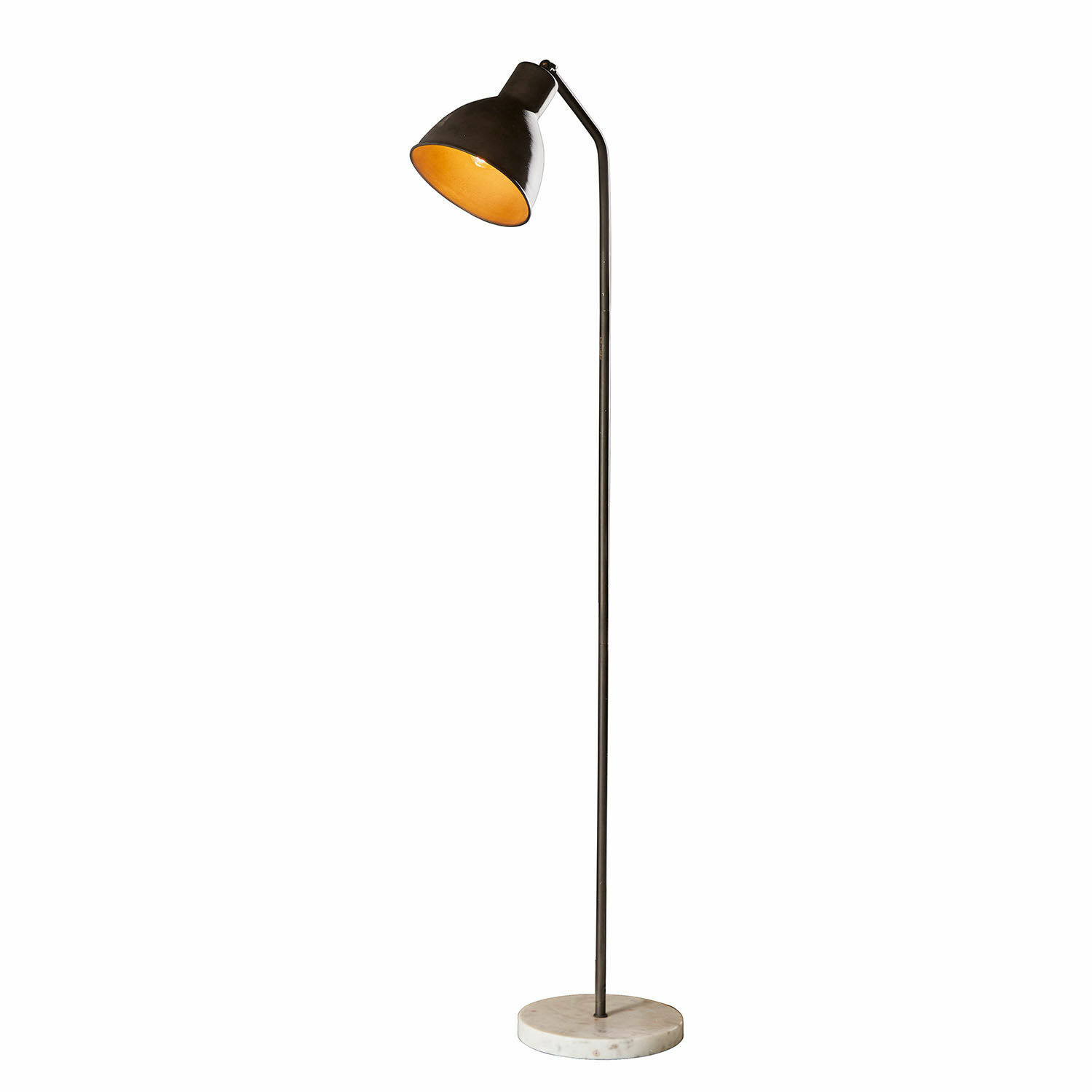 Stehlampe Mockville Stehlampe aus schwarzem Metall mit weissem Marmorsockel, modernes Design für Wohnzimmer