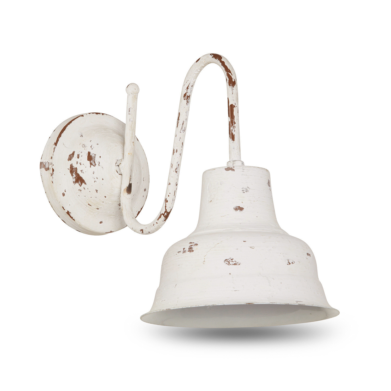 antikweiss Wandlampe Sidney aus Metall in Antikweiss mit Used-Look, dekorativer Vintage-Stil
