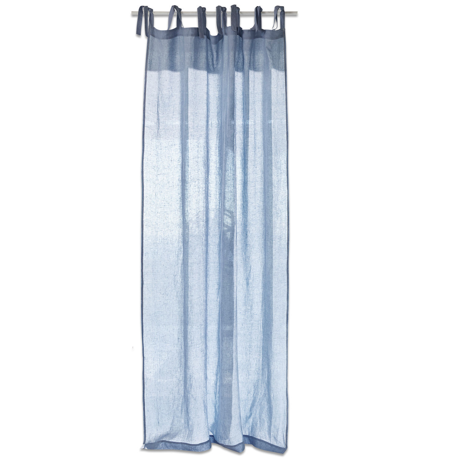 blau Leichter blauer Monthelie-Vorhang aus Baumwolle, ideal für Fensterdekorationen.