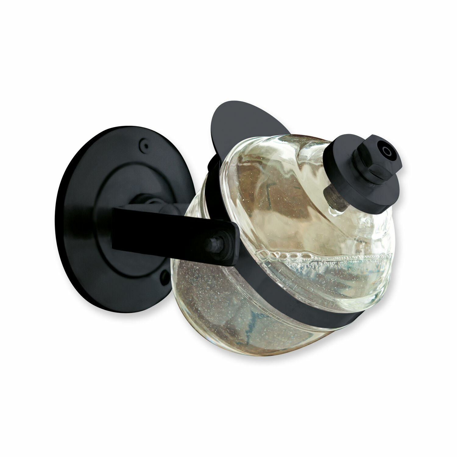 antikschwarz/klar Seifenspender Bailey aus antikschwarzem Metall und klarem Glas, praktisches Badezimmerzubehör