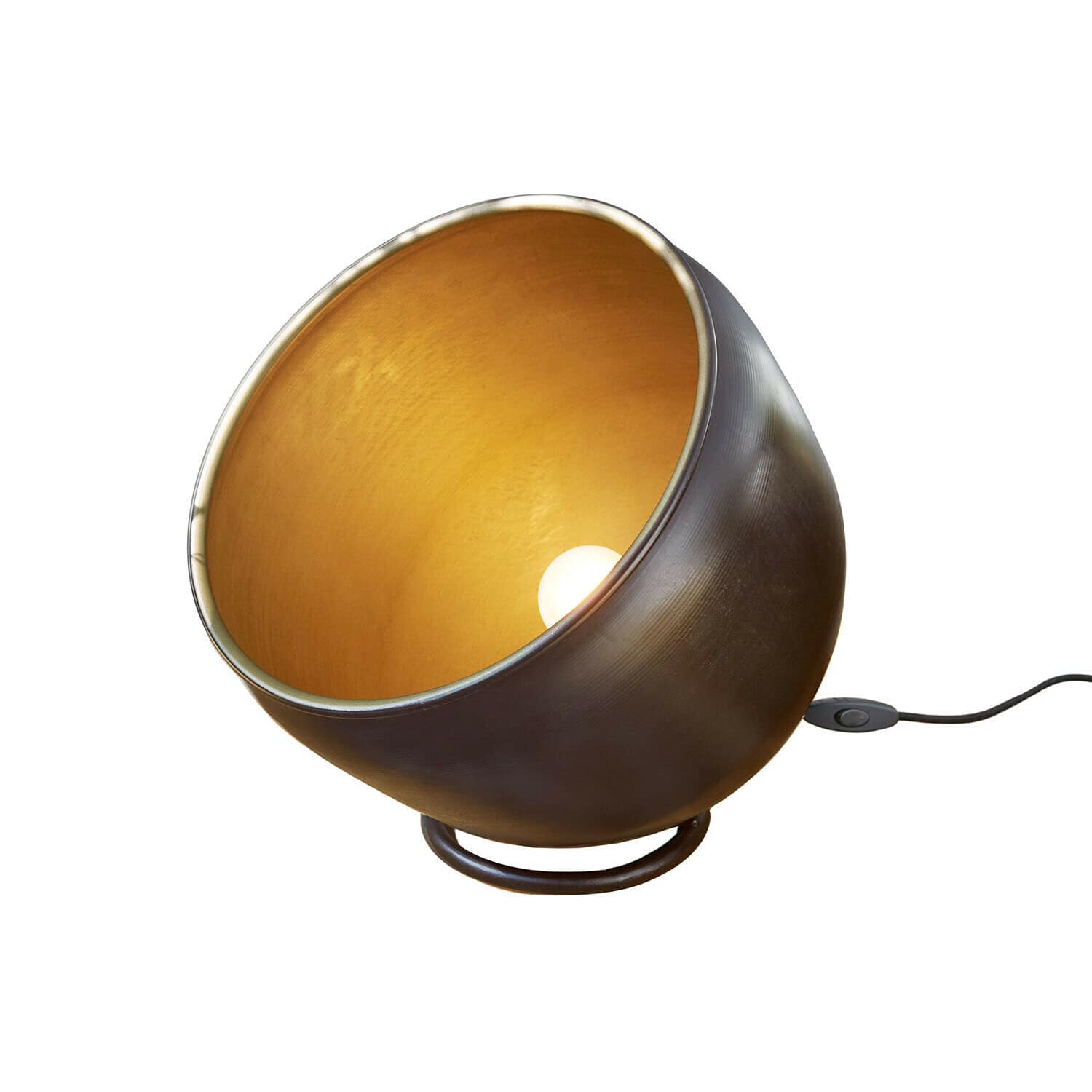 Bodenlampe Moorford Metall-Tischlampe mit dunkler Außenseite und goldenem Innenraum, modernes dekoratives Licht