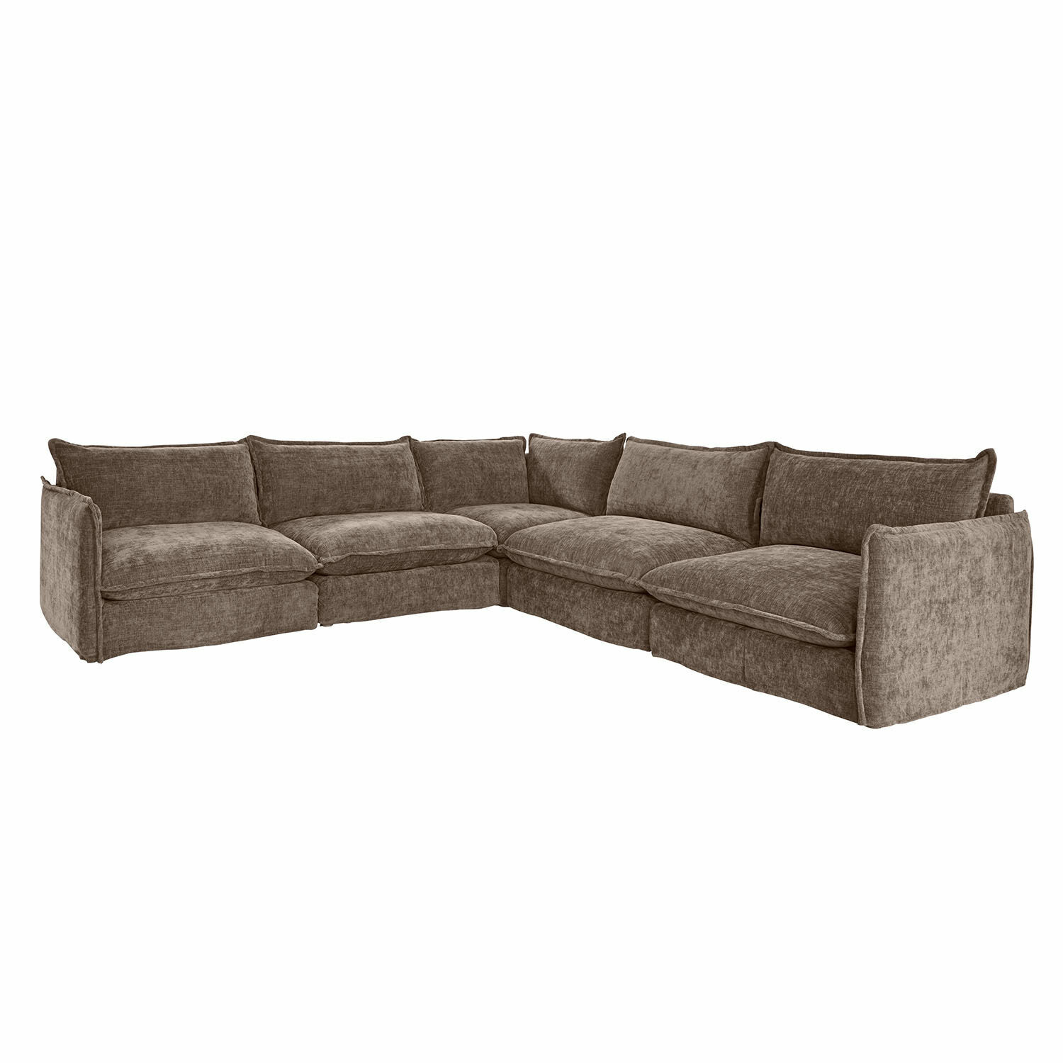 dunkelbraun Ecksofa Illingworth aus dunkelbraunem Stoff, gemütlich und modern fürs Wohnzimmer
