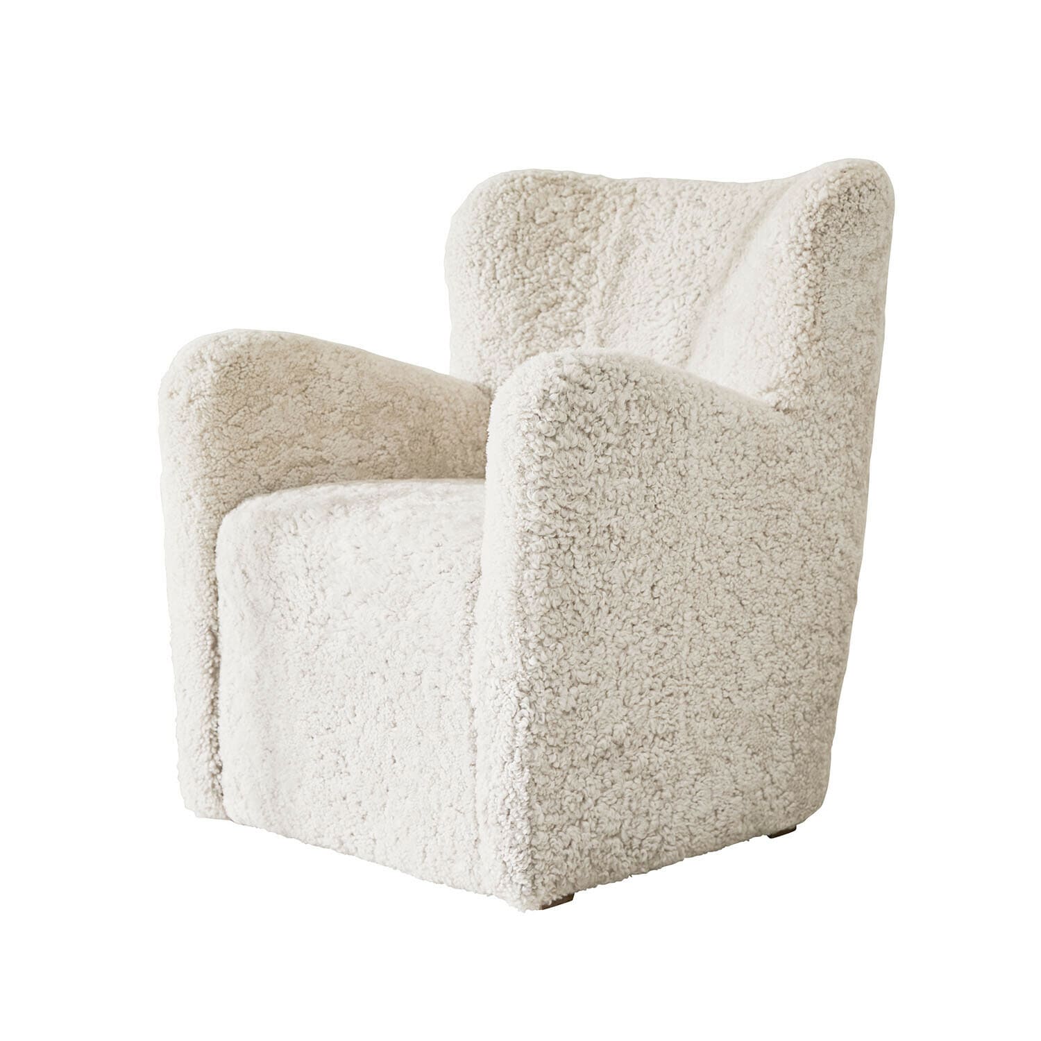 Sessel Fleurimond Weicher Sessel aus cremefarbenem Bouclé-Stoff, passend für modernes Wohnzimmer