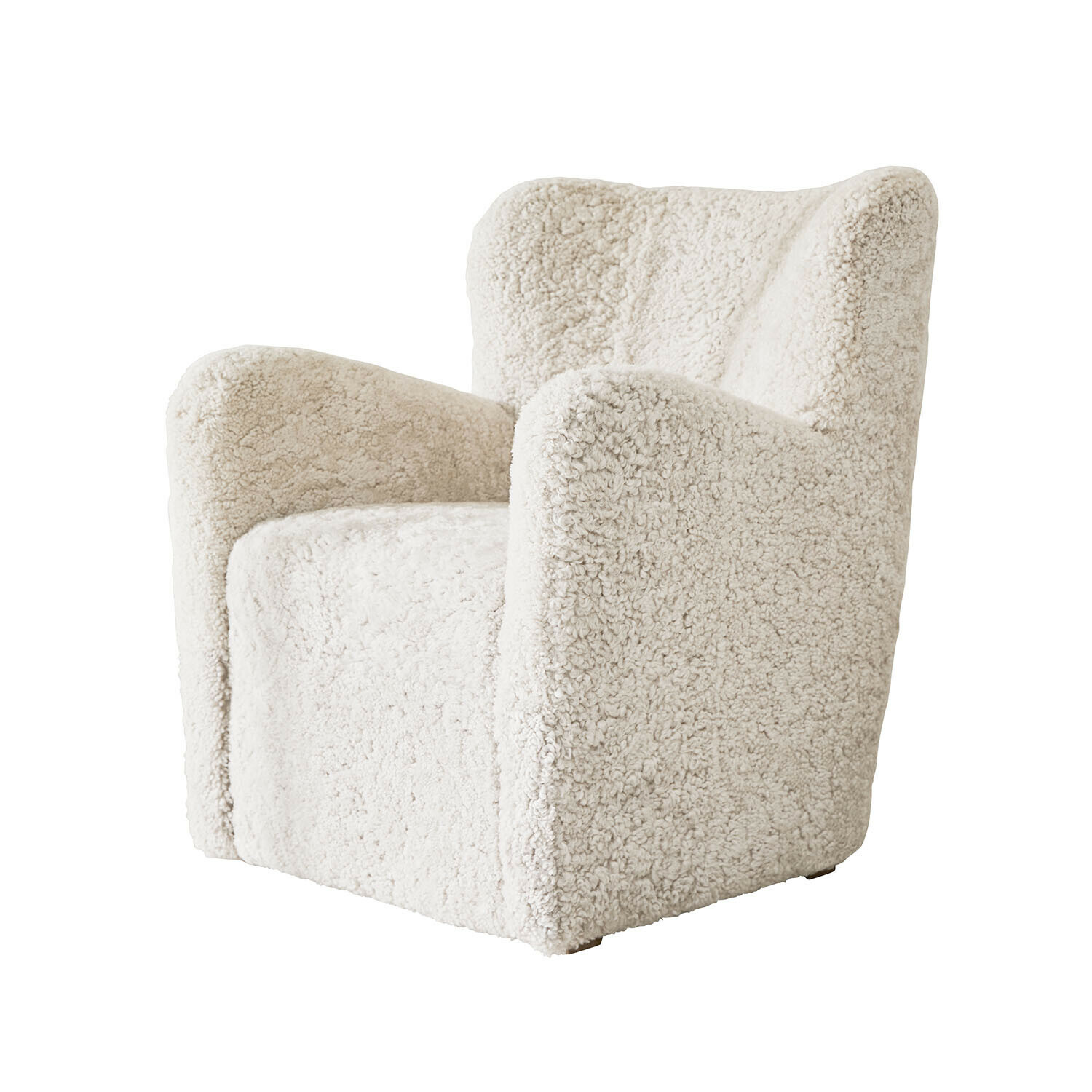 Sessel Fleurimond Weicher Sessel aus cremefarbenem Bouclé-Stoff, passend für modernes Wohnzimmer