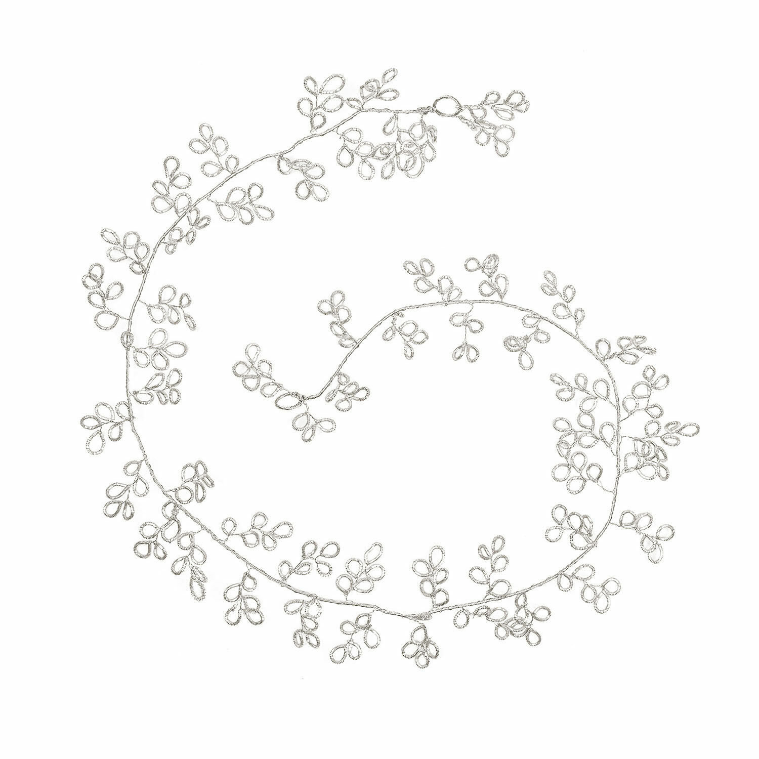 Girlande Maldon Feine silberne Halskette mit dekorativen Blättern, eleganter Damenschmuck für jeden Anlass.