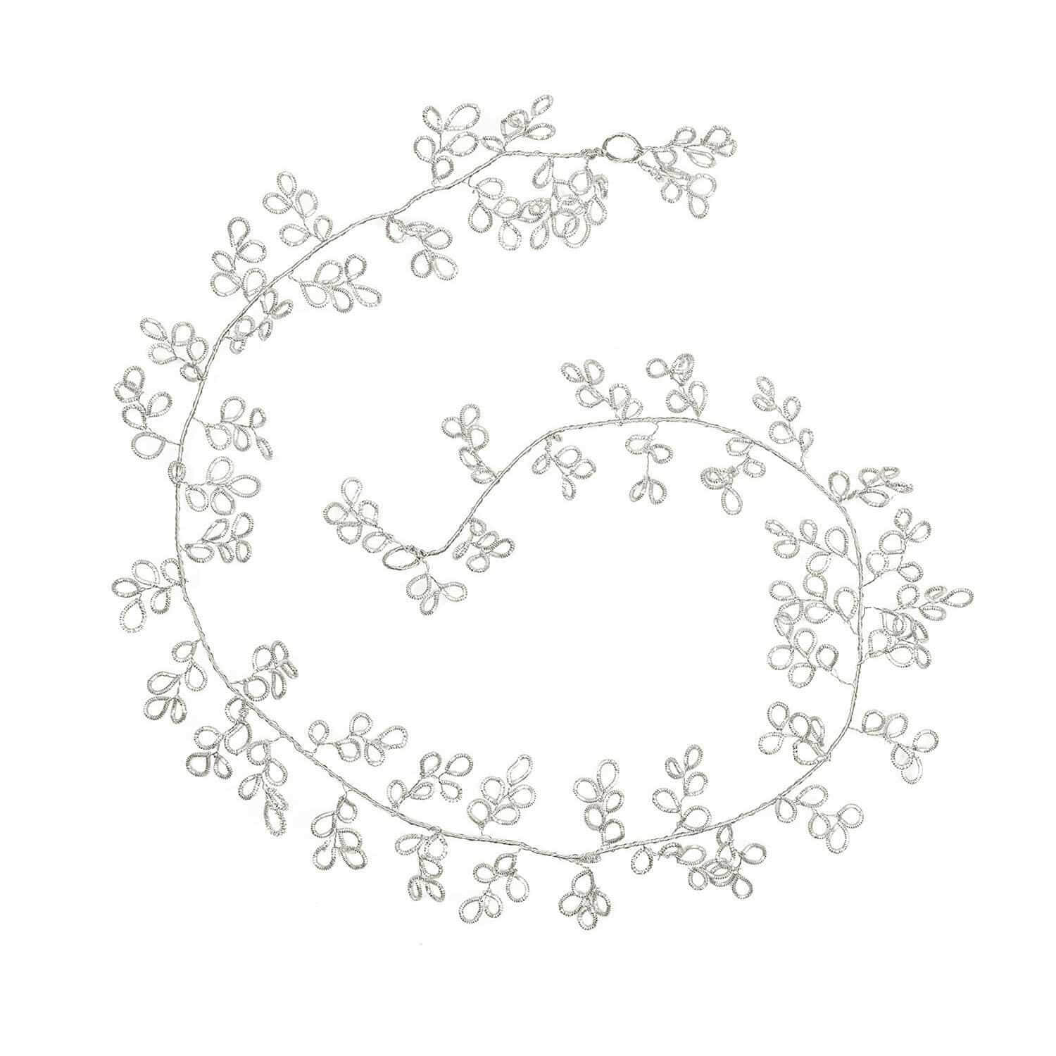 Girlande Maldon Feine silberne Halskette mit dekorativen Blättern, eleganter Damenschmuck für jeden Anlass.