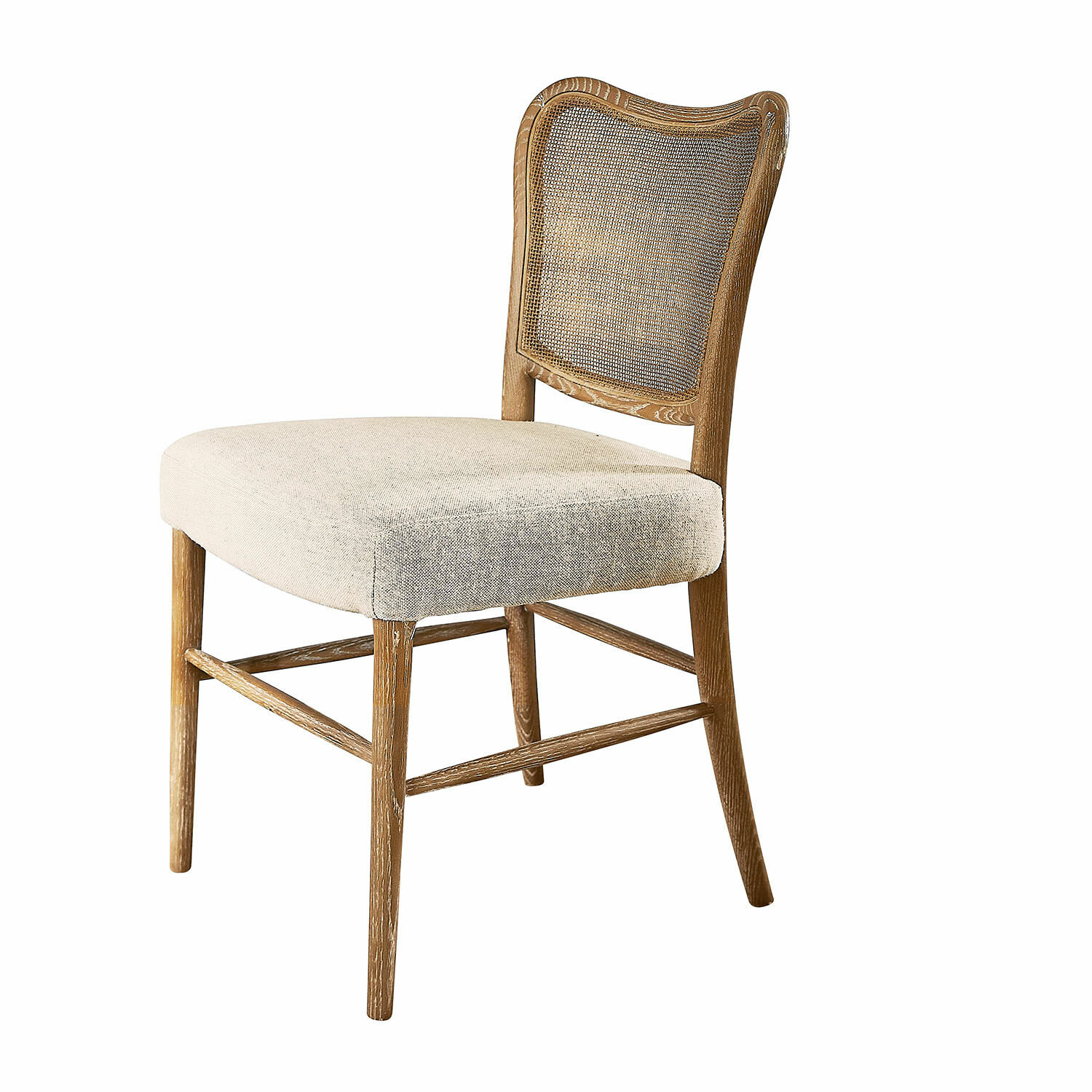 Stuhl Frétancourt Stuhl aus hellem Holz mit beigem Polstersitz, Vintage-Stil für das Esszimmer