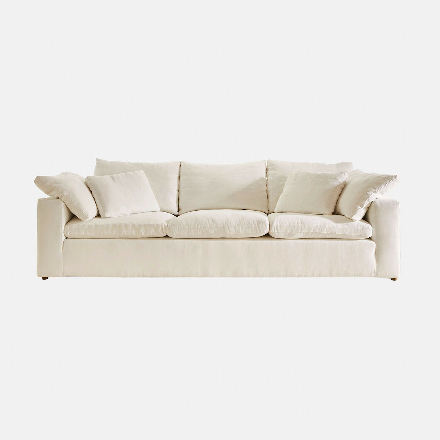 Sofa Everholt Beiges Sofa aus weichem Stoff mit Kissen, moderner und bequemer Wohnzimmersessel