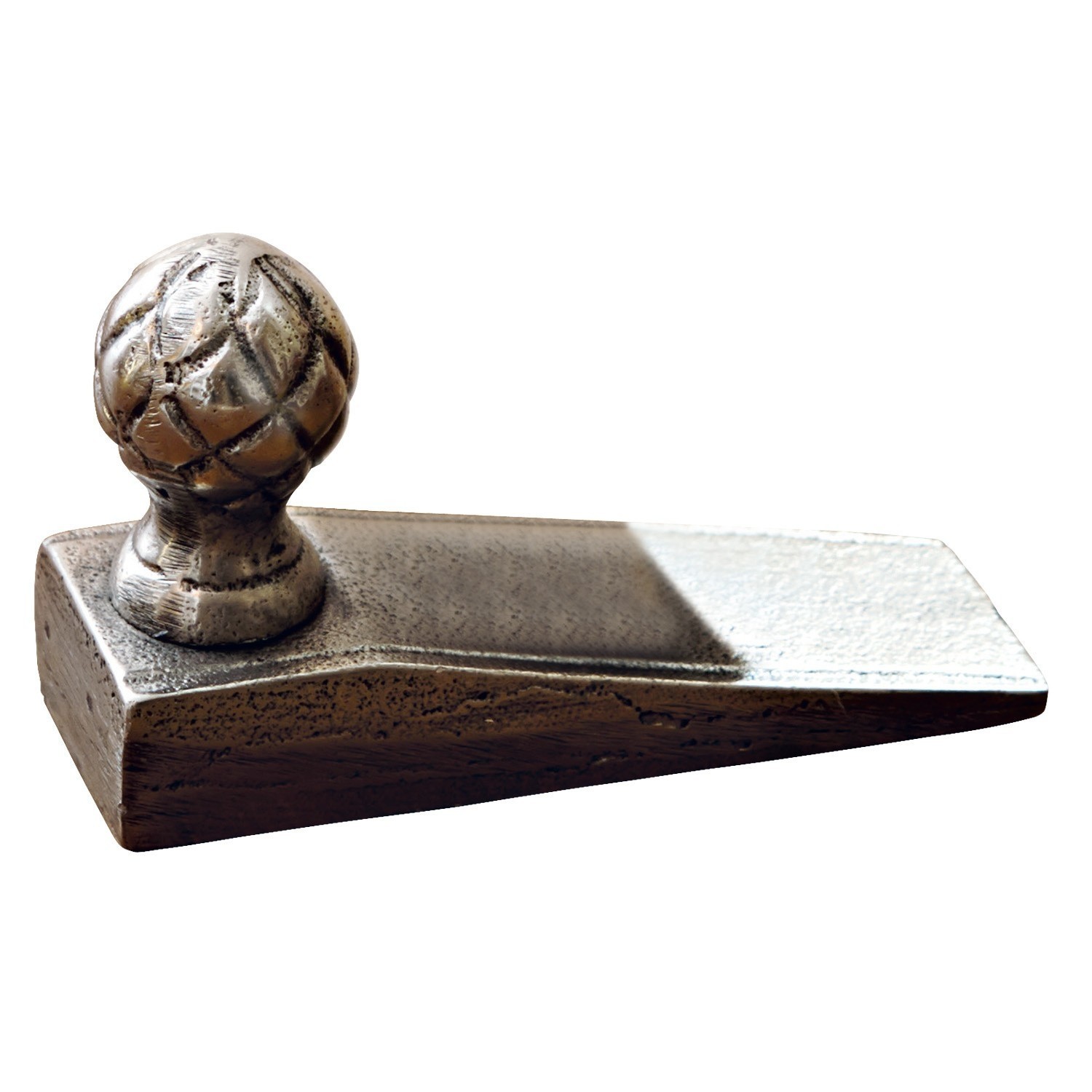 Türstopper Broche Türkeil aus Metall in Antiksilber mit dekorativem Griff, praktisches Wohnaccessoire