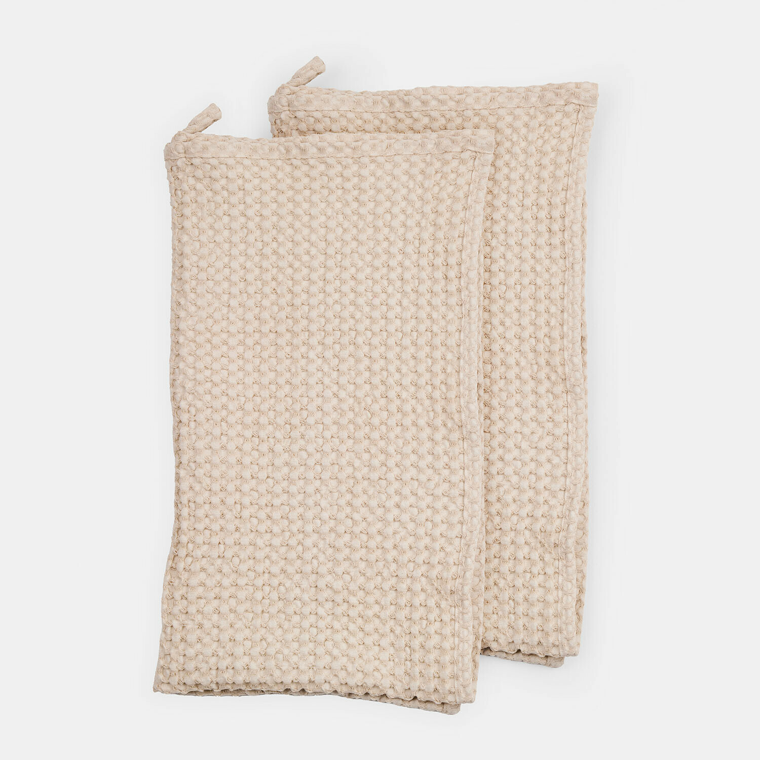 beige Beiges 2er-Set Maralei Handtücher aus Baumwolle mit Waffelstruktur, weiche und saugfähige Badetücher