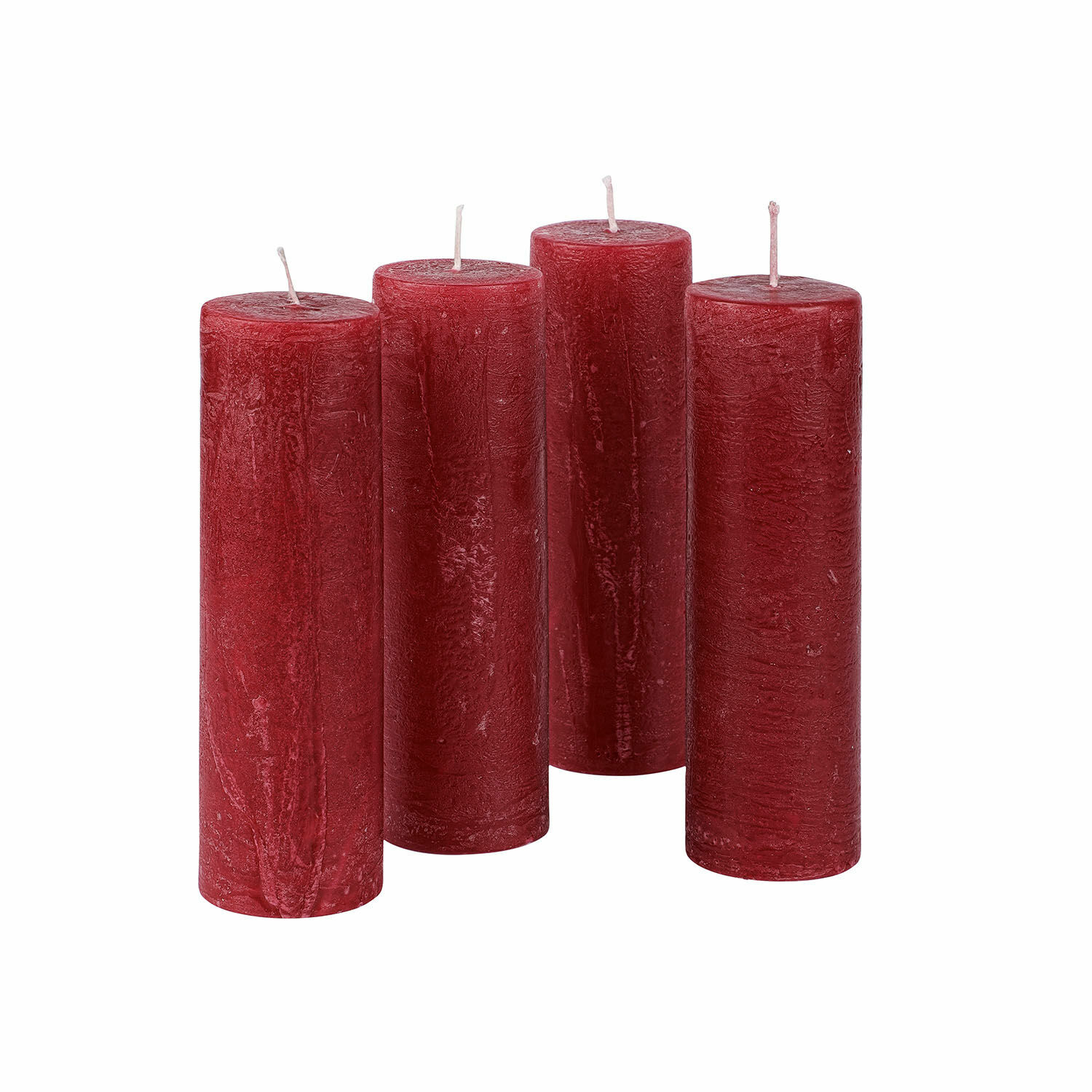 rot 4er-Set rote Muriel-Kerzen aus Wachs, dekorative Wohnaccessoires, Deko-Kerzen