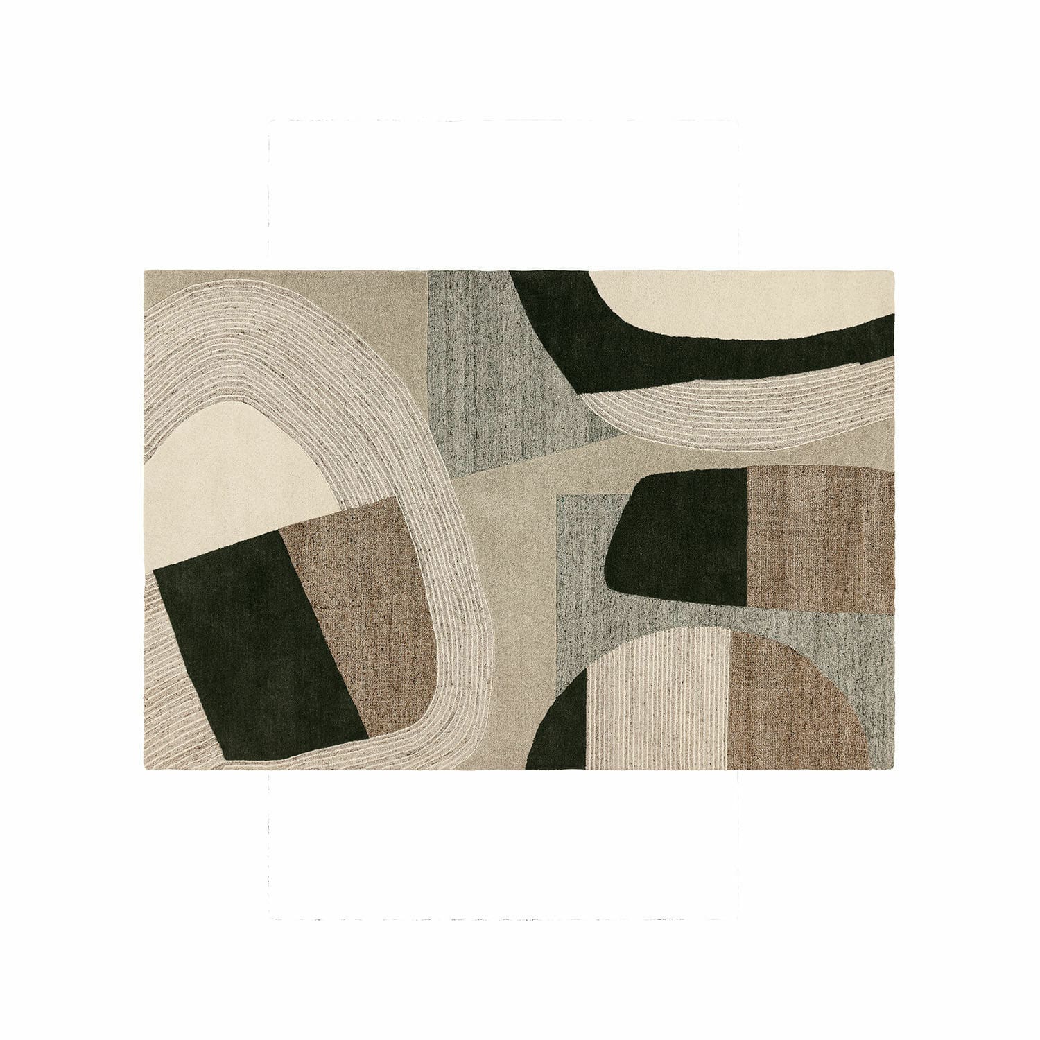 Teppich Kembria Teppich mit geometrischem Muster in Beige, Braun und Schwarz, weiches Material fürs Wohnzimmer