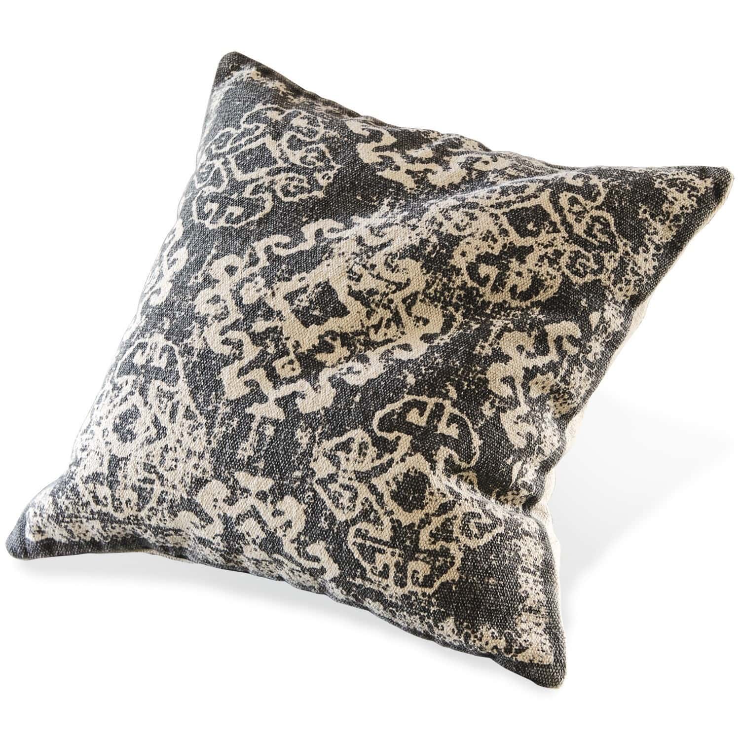 Kissen Flawian Dekoratives Baumwollkissen mit schwarz-beigem Muster, ideal für Wohnzimmer und Schlafzimmer