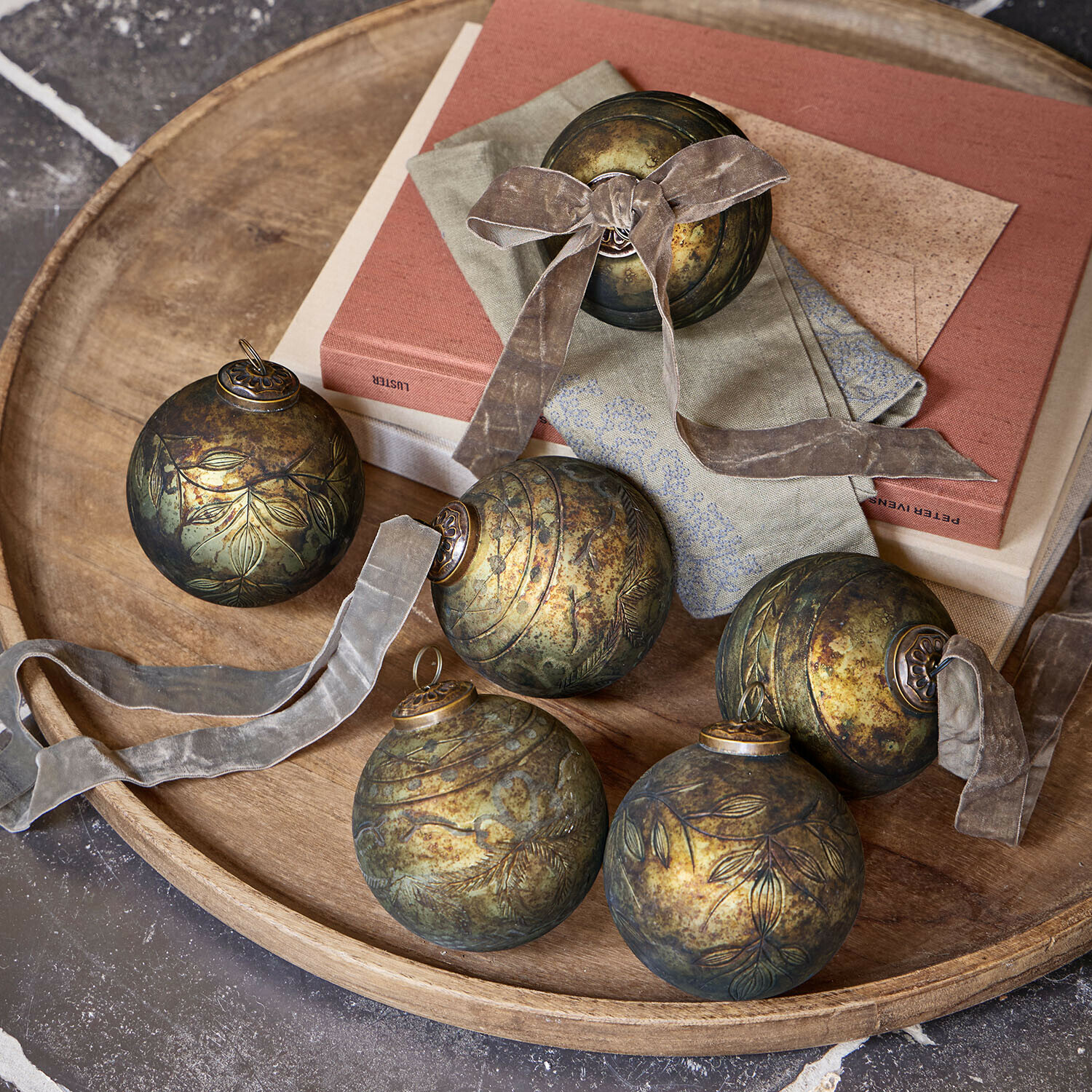 Weihnachtskugel 6er Set Goldenblist
