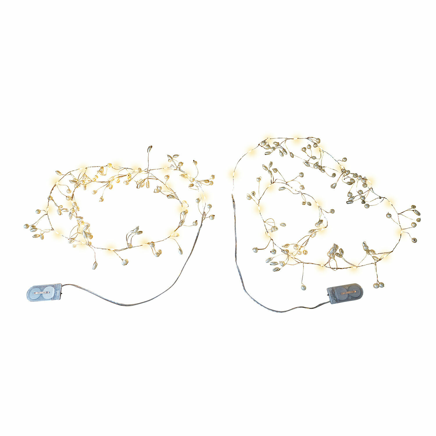 Lichterkette 2er Set Drivale Zarte LED-Lichterkette mit dekorativen Zweigen in warmem Licht für Wohn- und Festdekoration