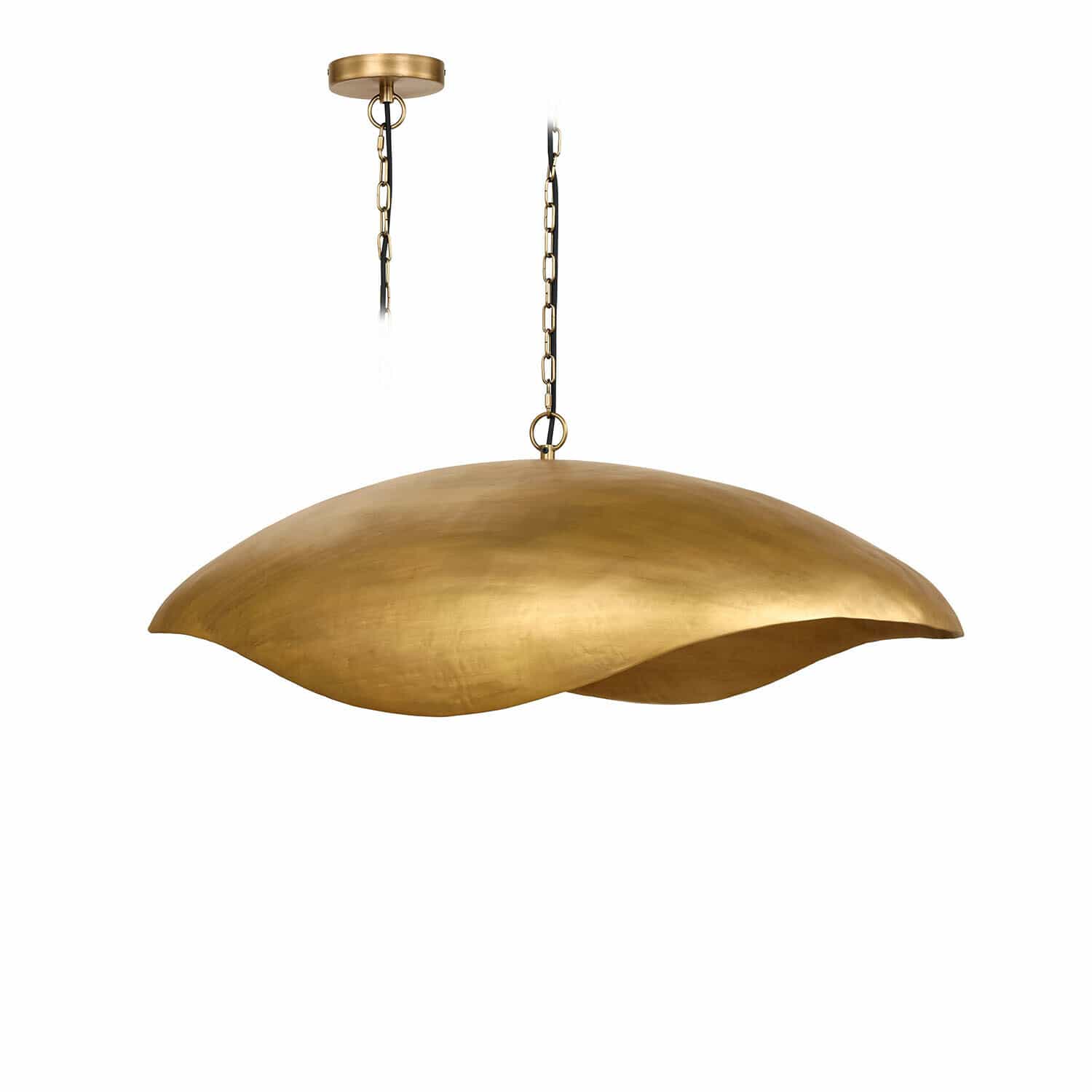 Hängelampe Horizon Serein Goldfarbene Hängeleuchte aus Metall mit organischer Form, modernes Design für Wohnzimmer oder Esszimmer