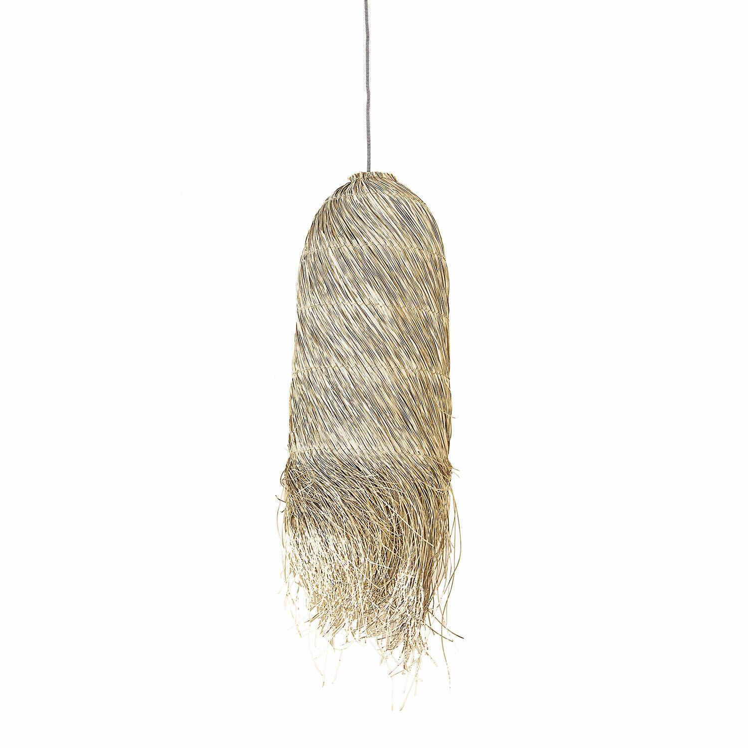 Lampenschirm Shereena Hängelampe aus natürlichem Rattan in Beige, dekorative Deckenleuchte für Wohnzimmer