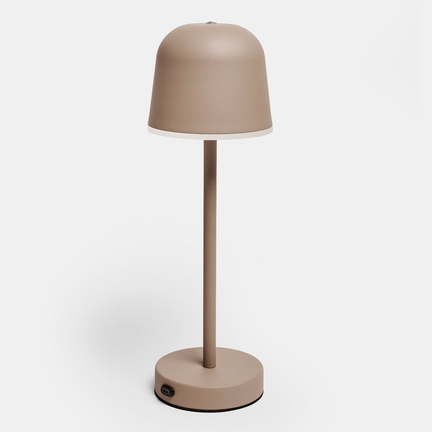 Wiederaufladbare Tischlampe Ulianne Beige Tischlampe aus Metall mit Lampenschirm, modernes Wohnzimmerlicht