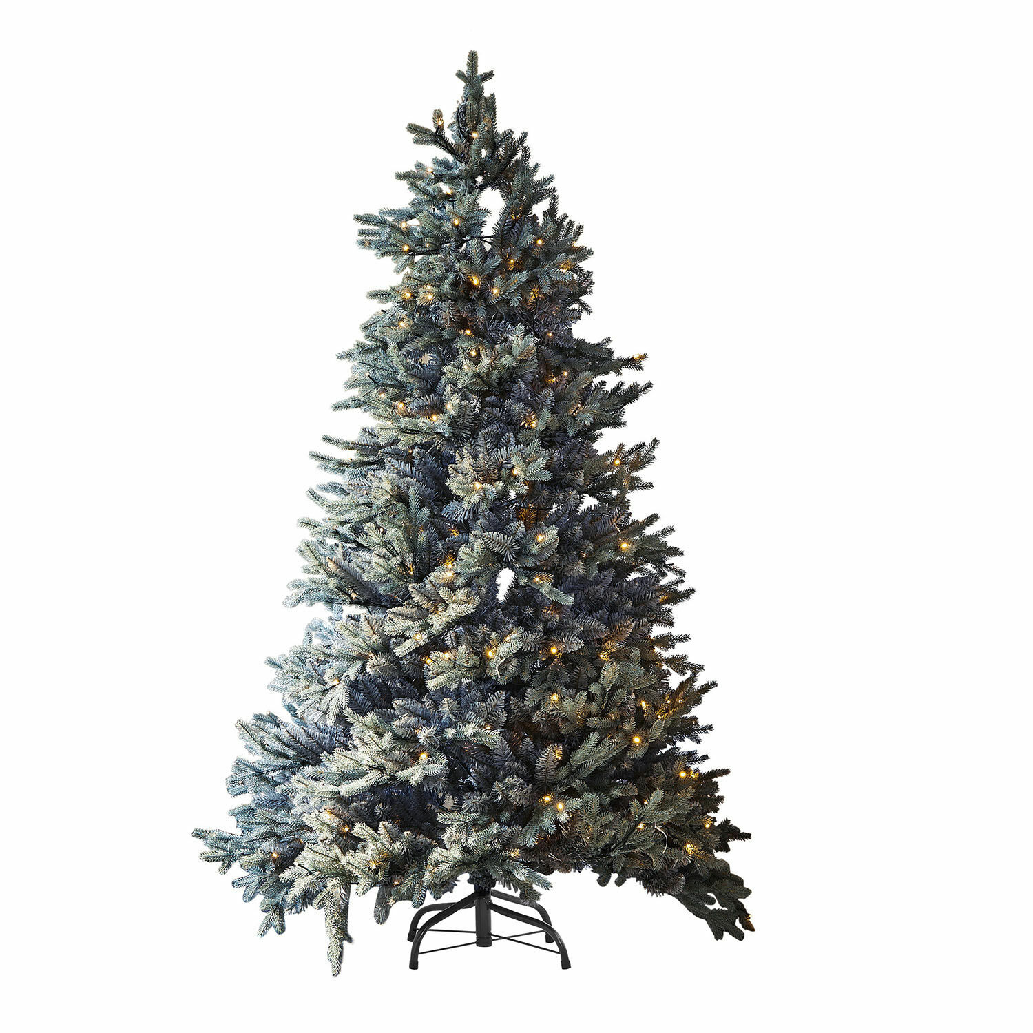 Weihnachtsbaum Patrick Künstlicher Weihnachtsbaum mit grünen Nadeln und warmem Licht auf Metallständer