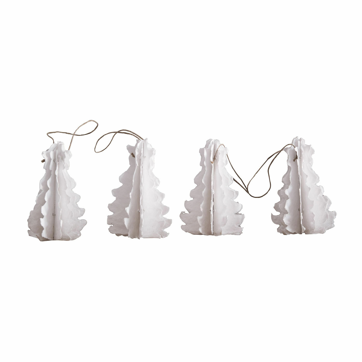4er-Set weisse Amur-Anhänger aus Material mit Schnur, weihnachtliche Wohnraumdekoration