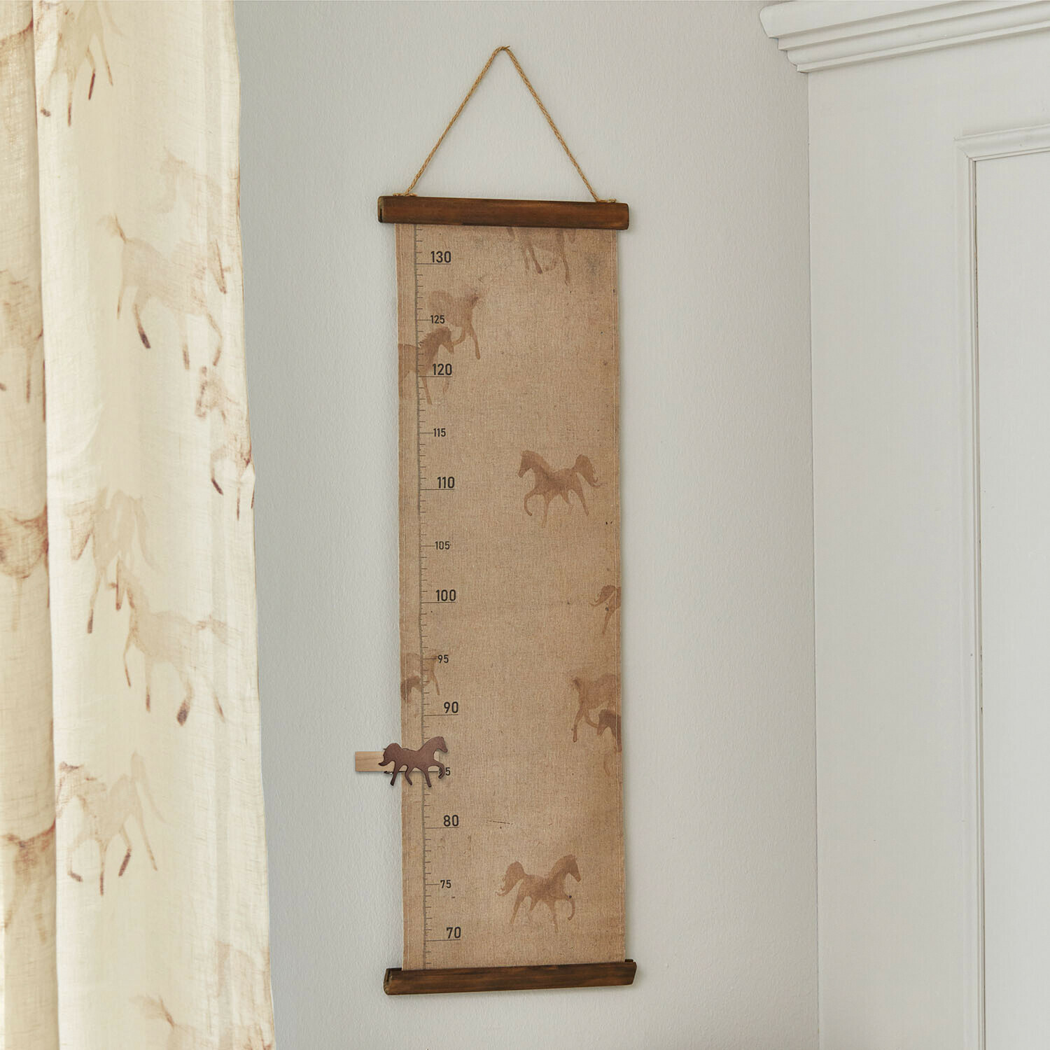 Wandbild Windermay Leinwand-Wachstumsmesser mit braunen Pferdemotiven zum Aufhängen, ideal fürs Kinderzimmer