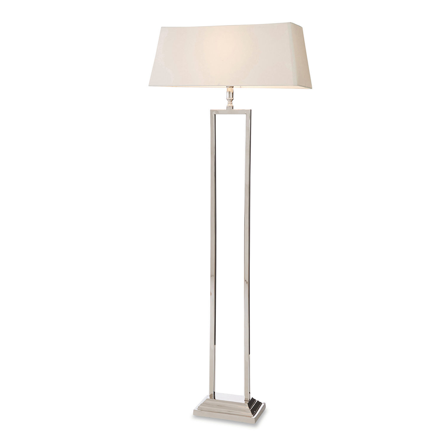 creme/silber Stehlampe Barki mit cremefarbenem Schirm und silbernem Metallgestell für das Wohnzimmer