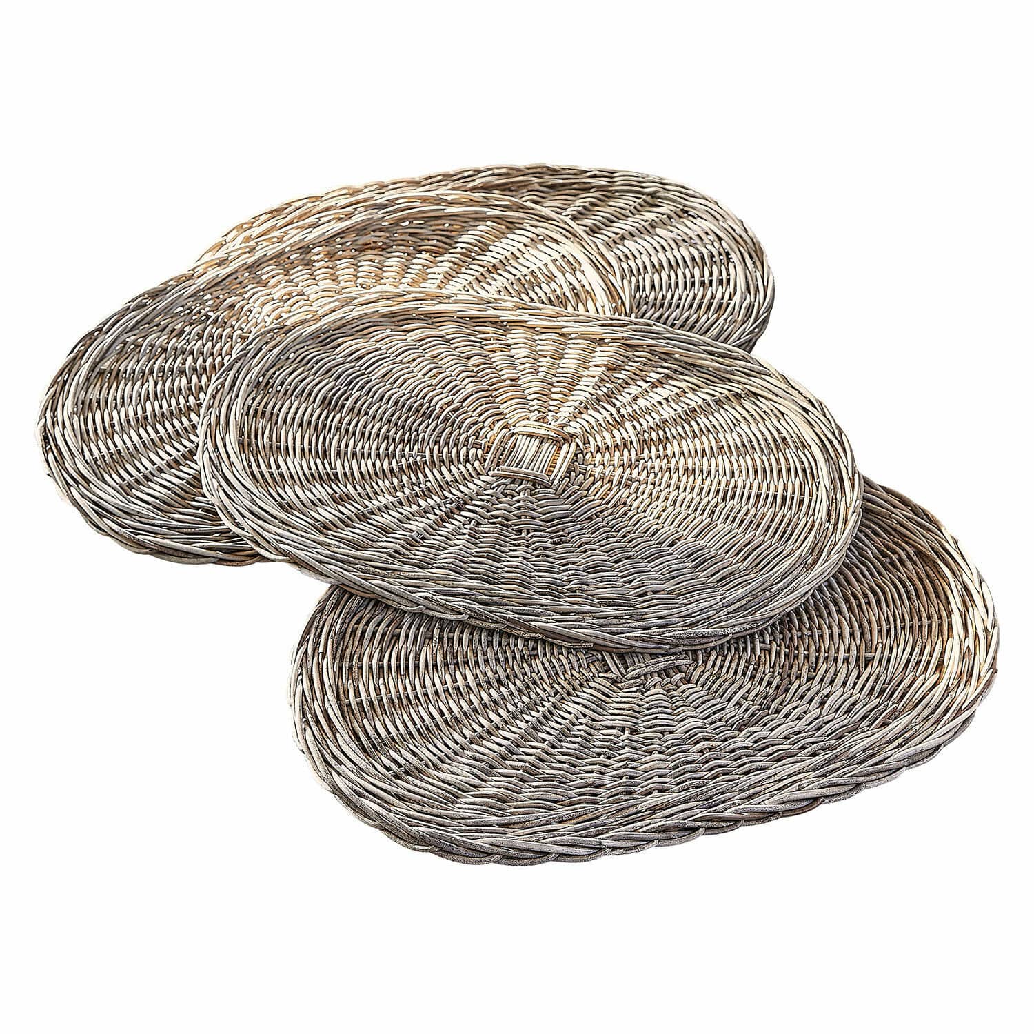 Platzset 4er Set Villoray Set aus vier ovalen Tischsets aus natürlichem Rattan zur Tischdekoration