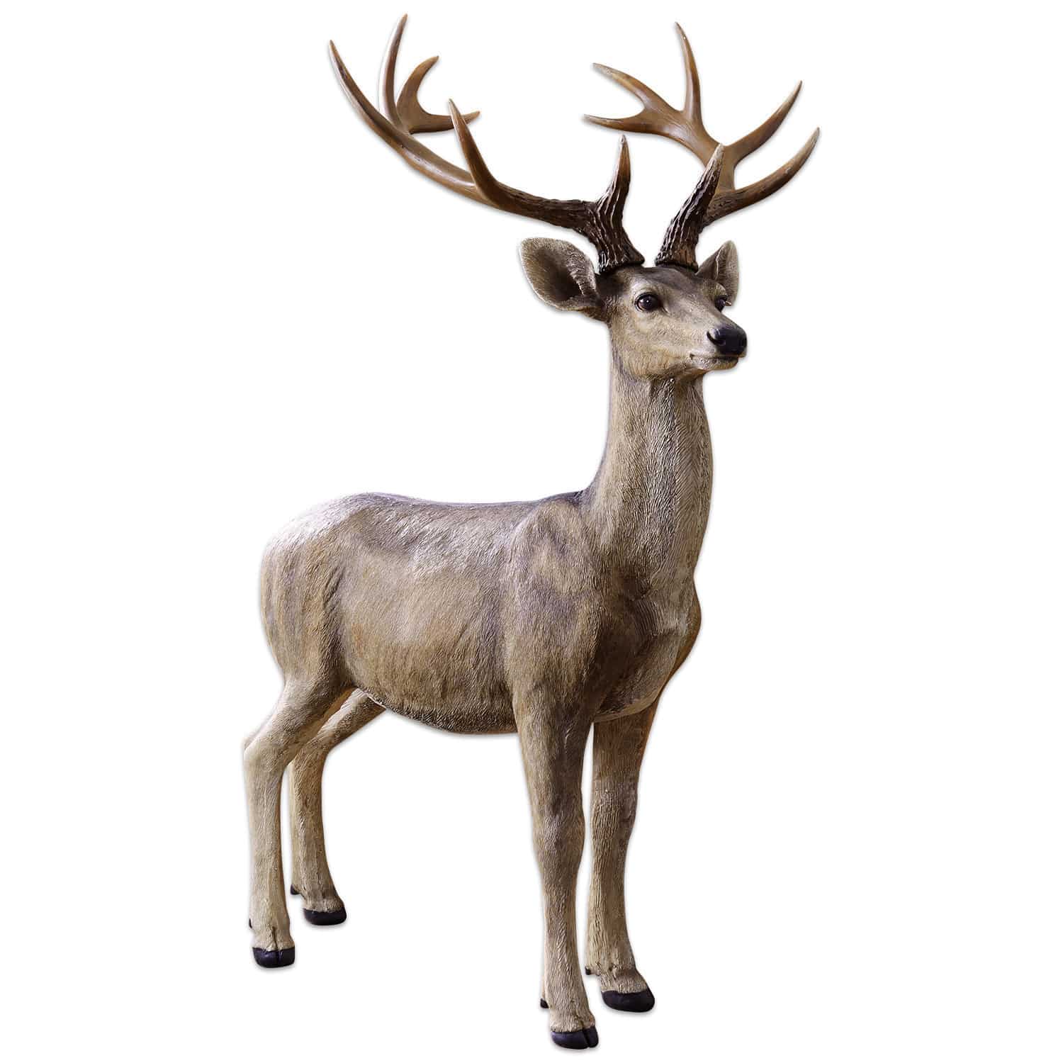 antikbraun Dekorative Hirschfigur in antikbraun, realistisches Design für Innen- und Aussenbereich