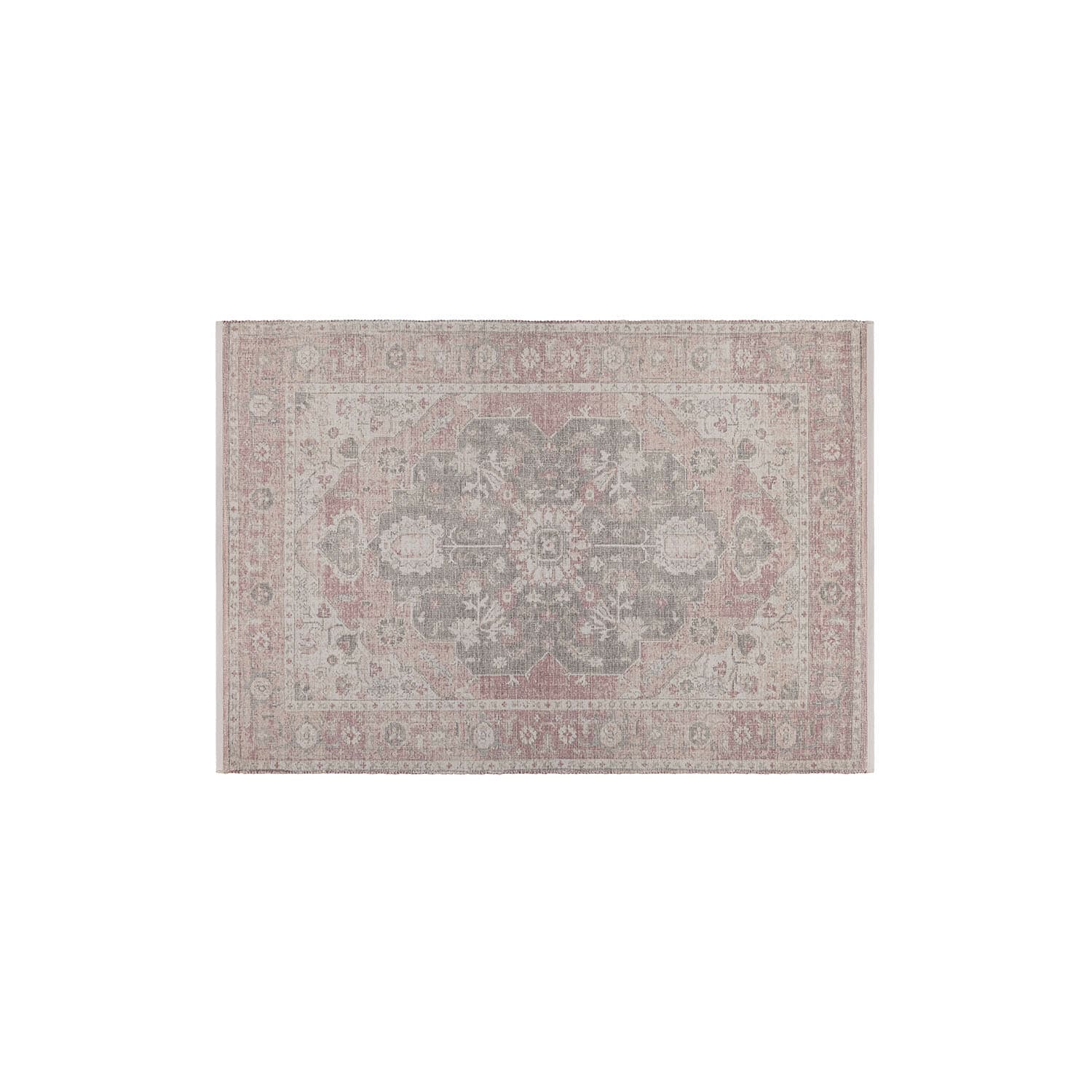 Teppich Kaelun Orientalischer Teppich mit grauen und rosa Mustern, weiches Material, elegante Wohnraumgestaltung