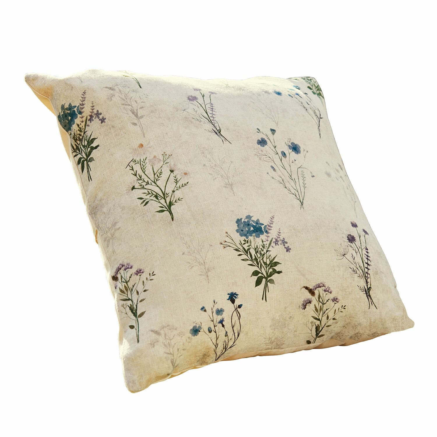 Kissenhülle Cabinda Beige Baumwoll-Dekokissen mit Blumenmuster, weich und stilvoll fürs Wohnzimmer