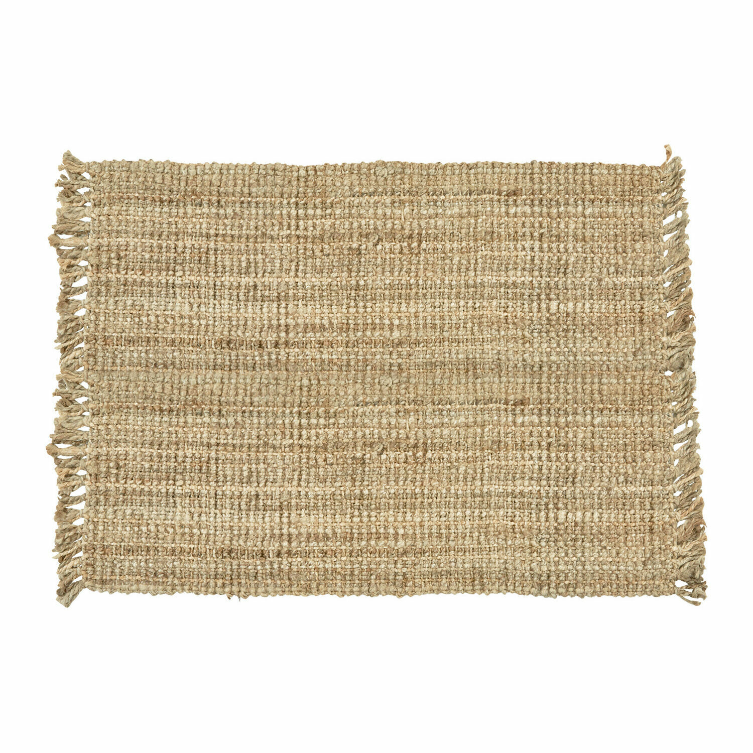 Teppich Hermitage Natürlicher Juteteppich in Beige mit Fransen, ideal für Wohnräume und Dekoration