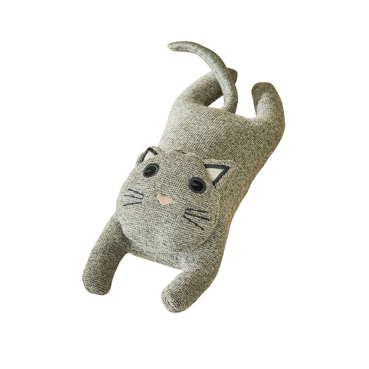 Katzenspielzeug Nalori Grau gestricktes Katzenkissen aus weichem Material, dekorativ für Kinderzimmer oder Wohnzimmer