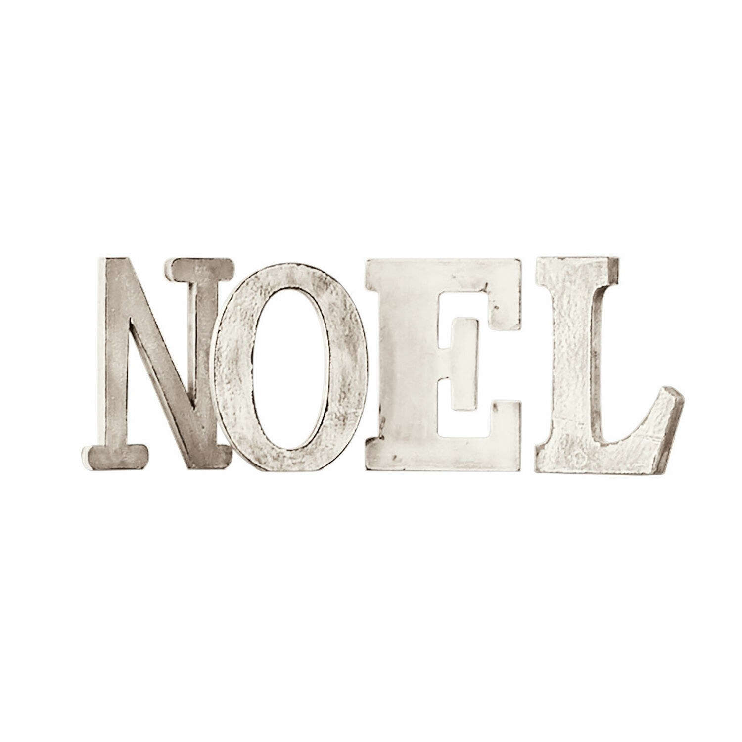 Dekorative NOEL-Buchstaben in Antikweiss für festliche Weihnachtsdekoration