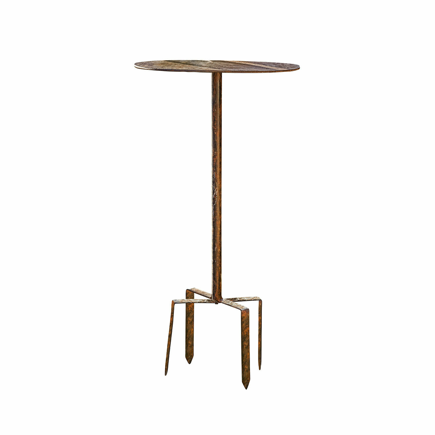 braun Brauner Fermont-Beistelltisch aus Metall im industriellen Design, ideal für Loft und Garten