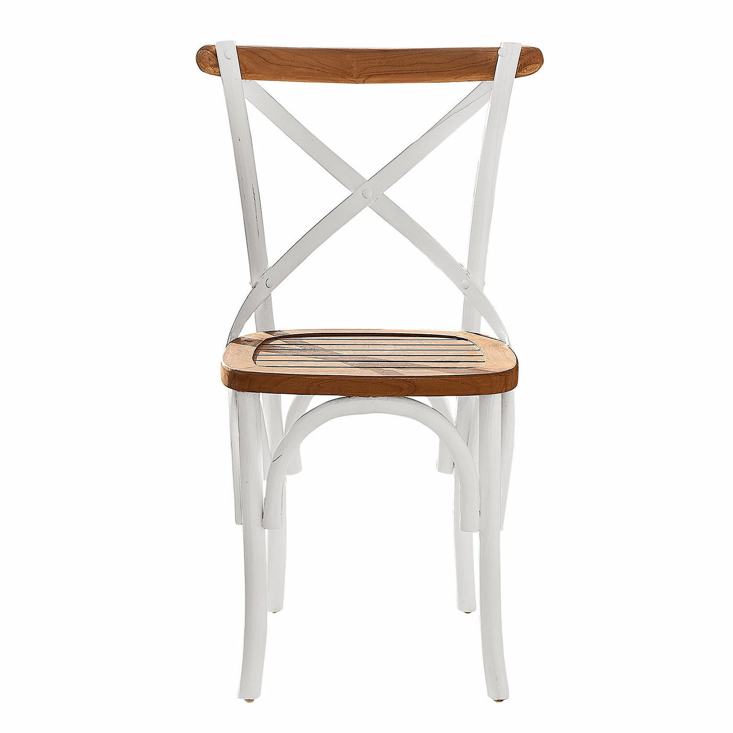weiss/braun Stuhl Kirkdale aus Holz in Weiss und Braun, rustikaler Esszimmerstuhl