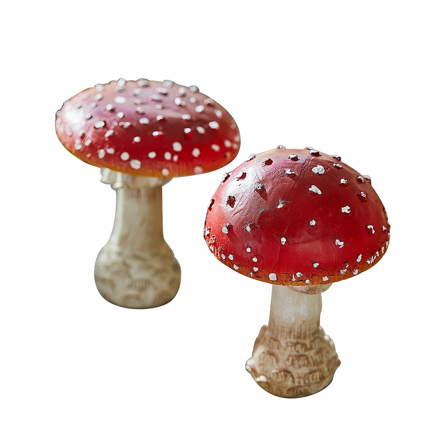 Deko-Pilz 2er Set Quintelle Dekorative rote Fliegenpilze mit weissen Punkten für Wohn- und Gartendekoration