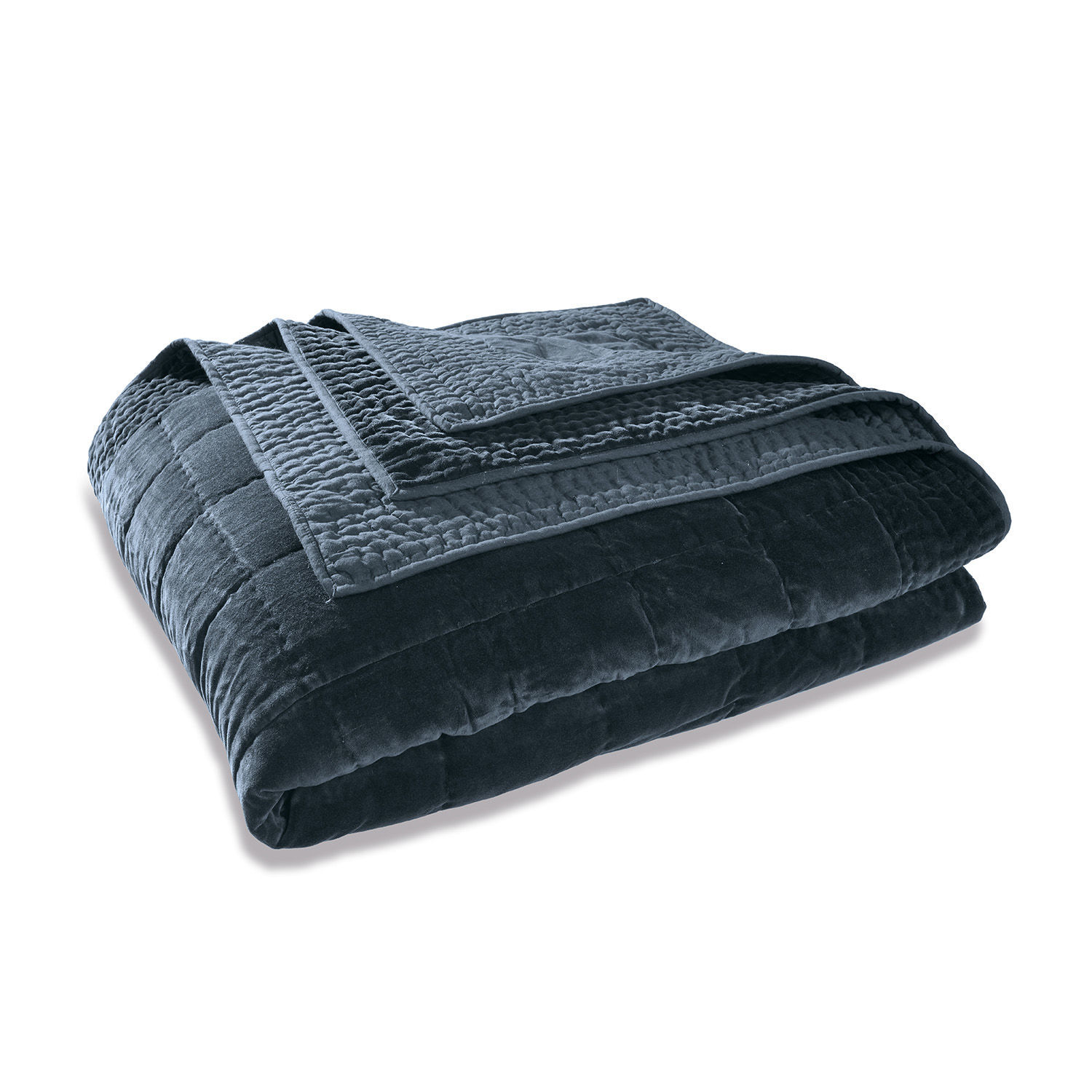 Quilt Arasta Gefaltete dunkelblaue Steppdecke aus weichem Material fürs Schlafzimmer