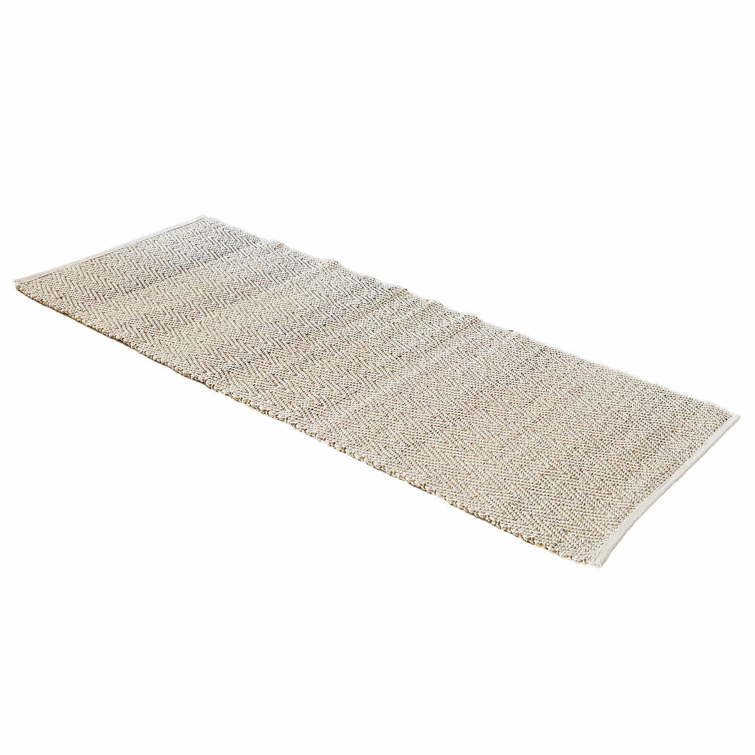 Teppich Jonesboro Beiger Teppichläufer aus Stoff mit Fischgrätmuster, dekorativ und praktisch für Innenräume.