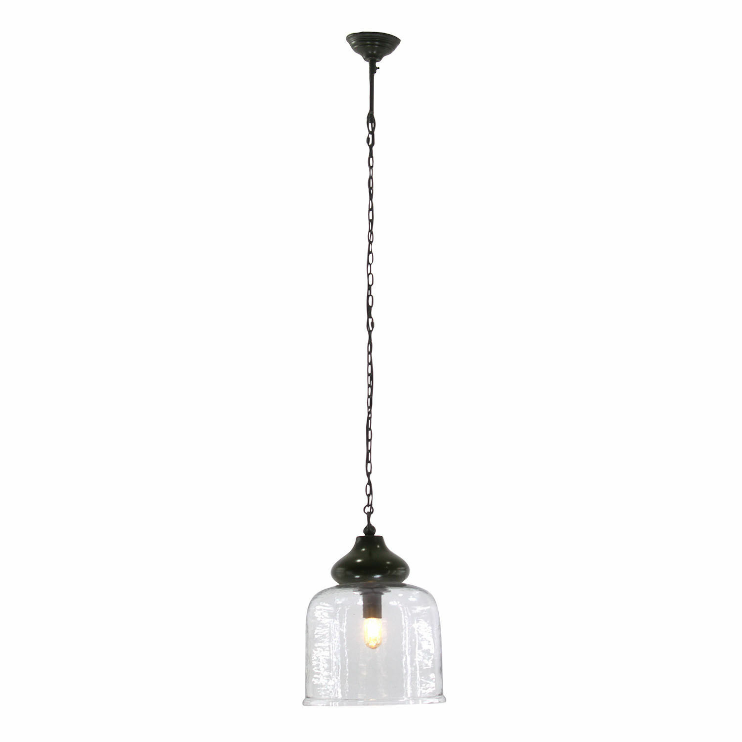 Hängelampe Walderton Hängelampe aus Glas mit schwarzem Metallhalter und Kette, modernes Innenbeleuchtungselement