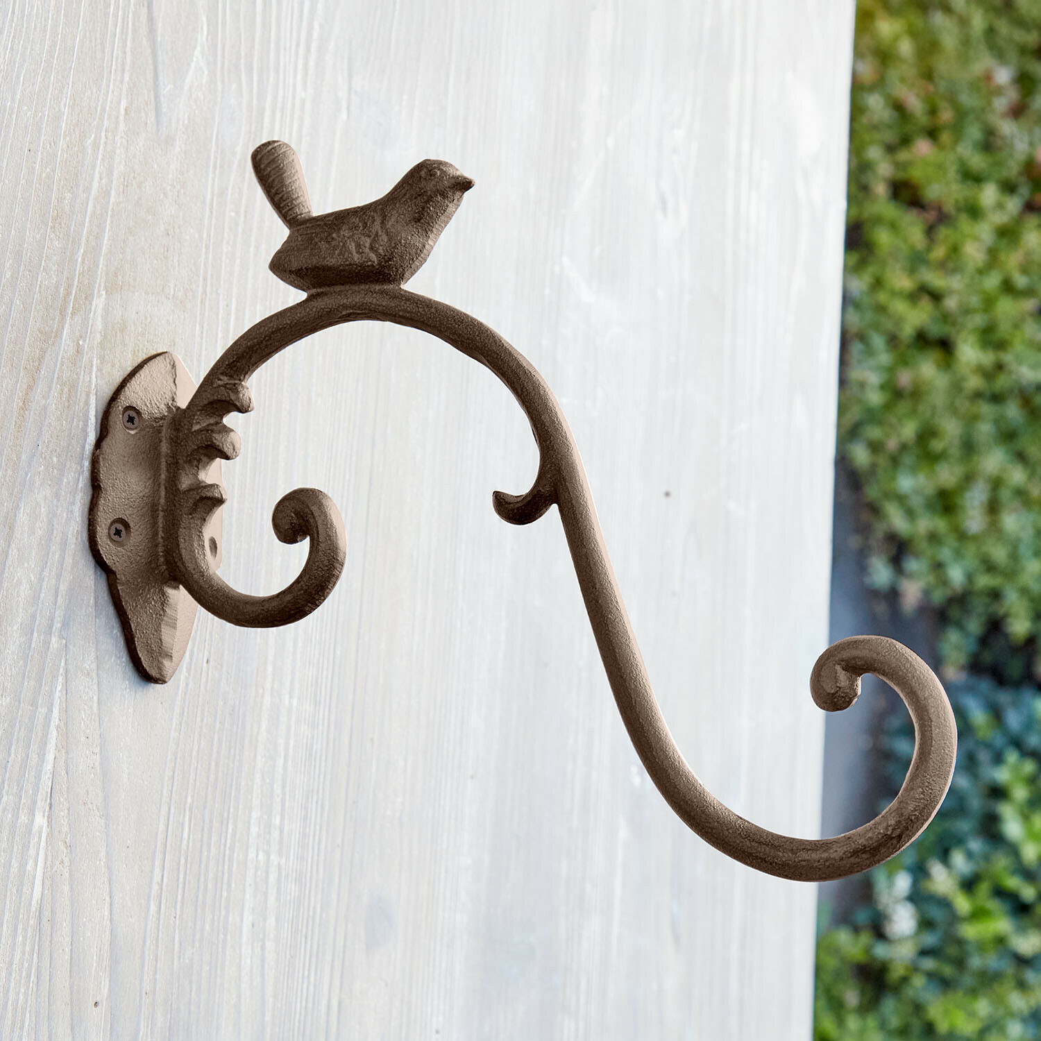 Wandhaken Grelonne Brauner Metall-Wandhaken mit dekorativem Vogel und geschwungenem Arm zum Aufhängen