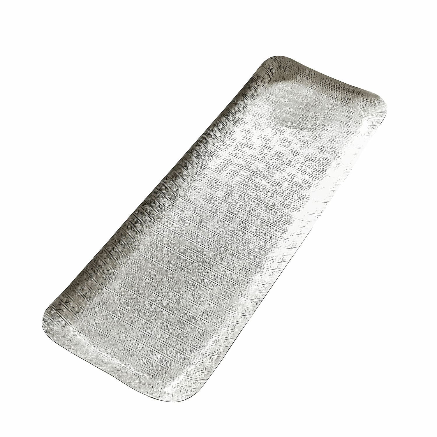 Rechteckiges Tablett Lodine in Antiksilber mit feinem Muster, dekoratives Metall-Accessoire